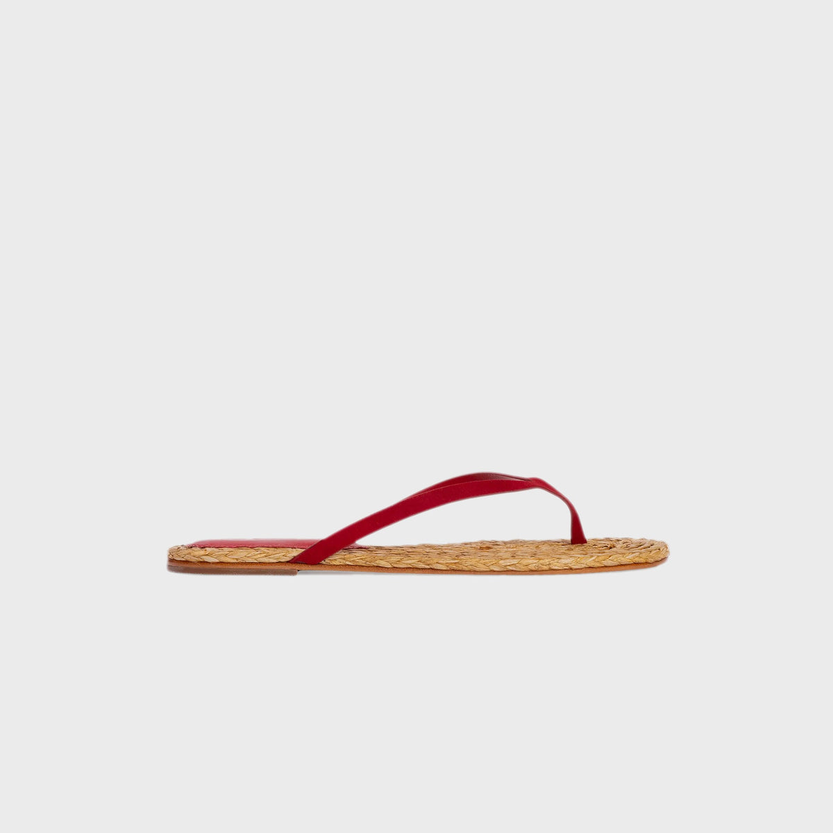 Black Suede Studio Alaya - Natural Raffia / Cherry Suede