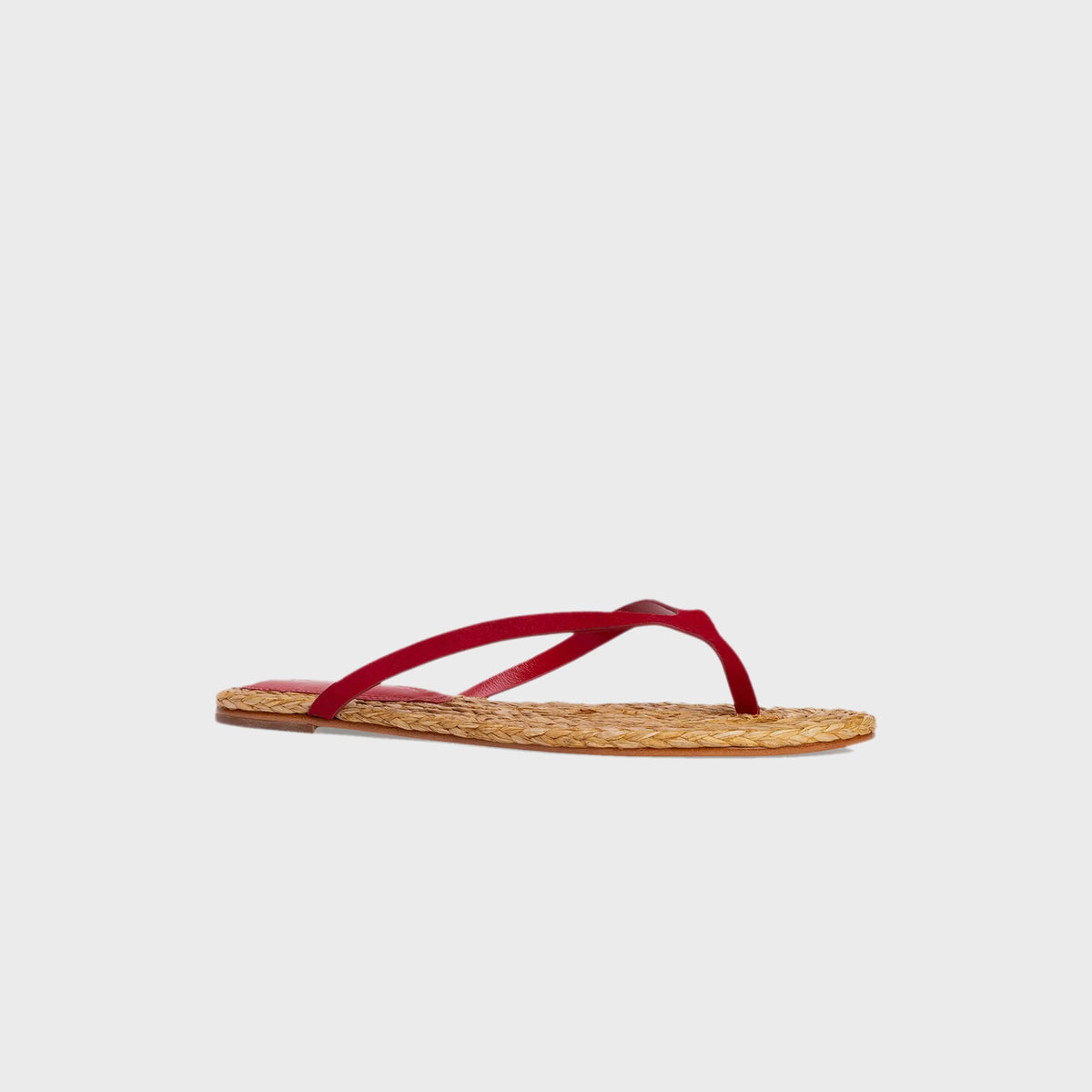 Black Suede Studio Alaya - Natural Raffia / Cherry Suede