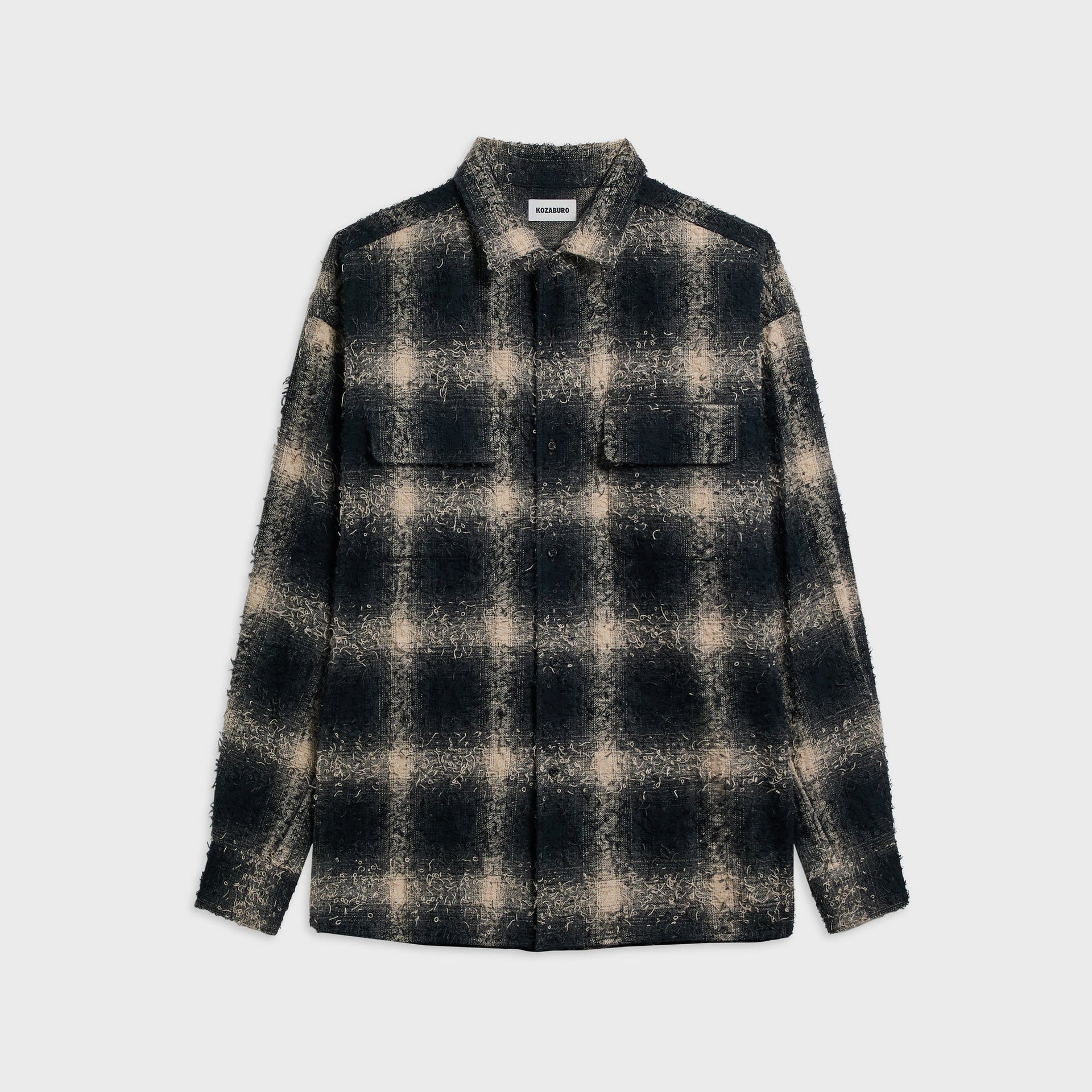 KOZABURO Boxy Fit Flap Pocket Shirt - Black
