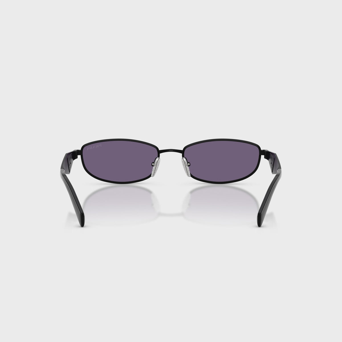 Prada Sunglasses with Prada Logo - Satin Black / Violet