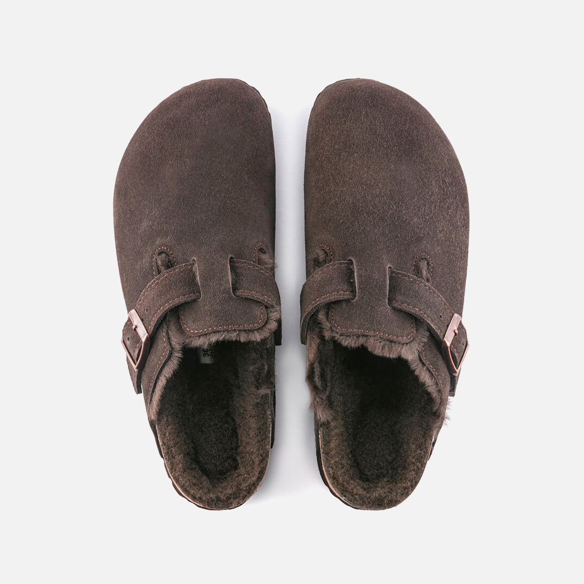 Birkenstock WMNS Boston Shearling Suede - Mocha / Mocha