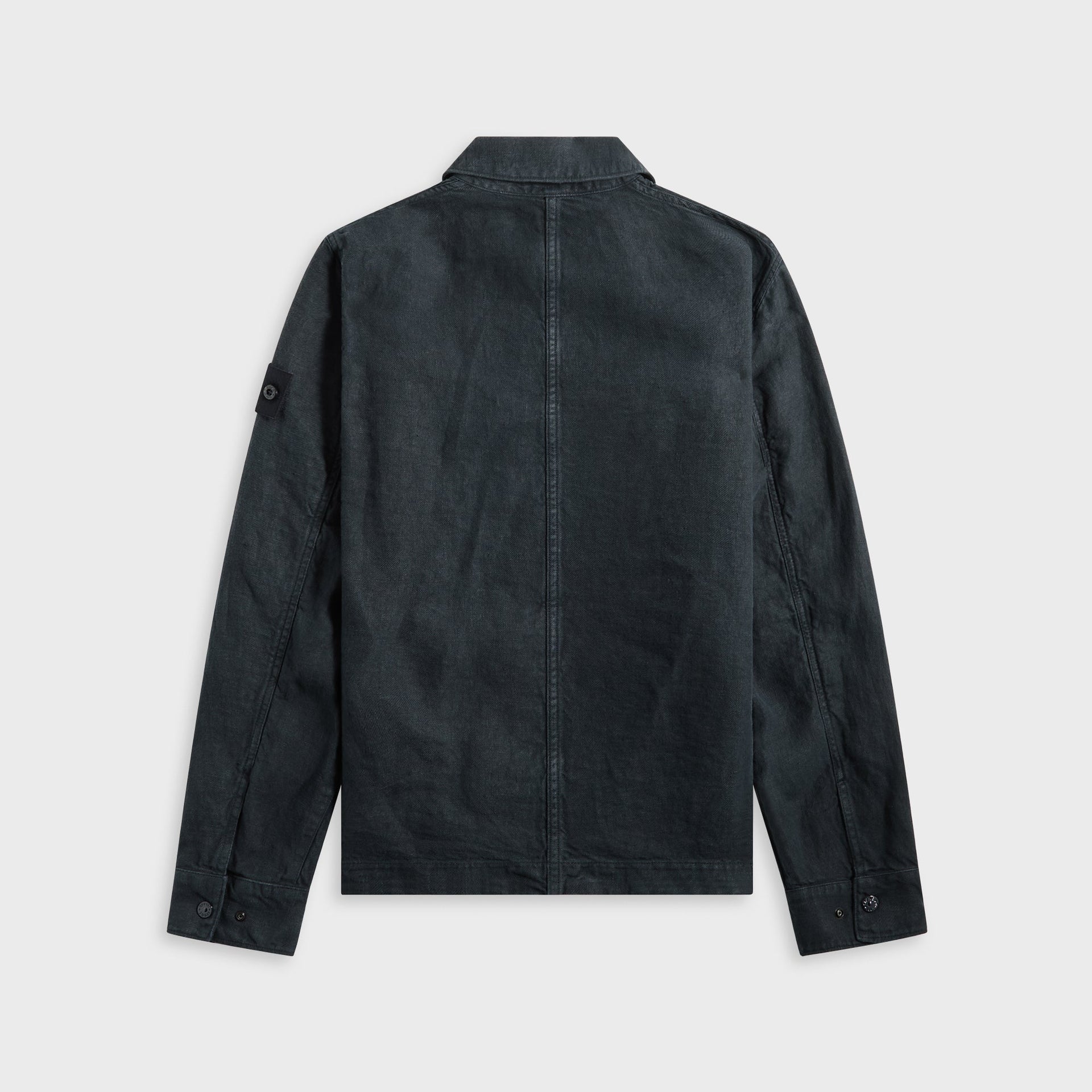 Stone Island Diagonal Linen Garment Dyed Ghost Piece in Navy Blue