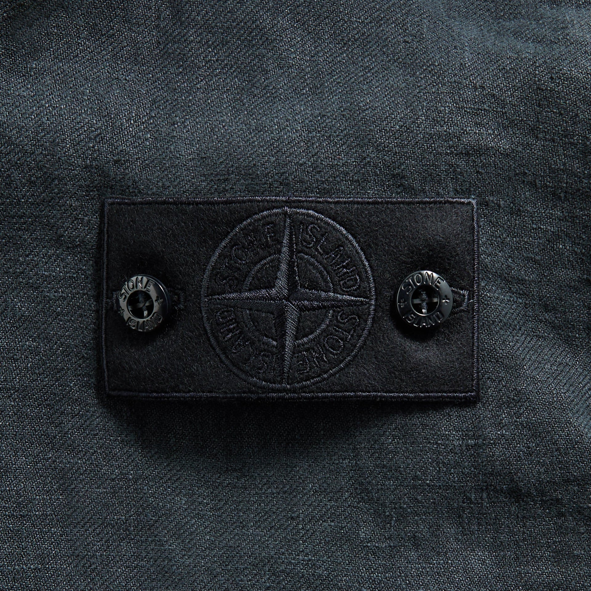 Stone Island Diagonal Linen Garment Dyed Ghost Piece in Navy Blue