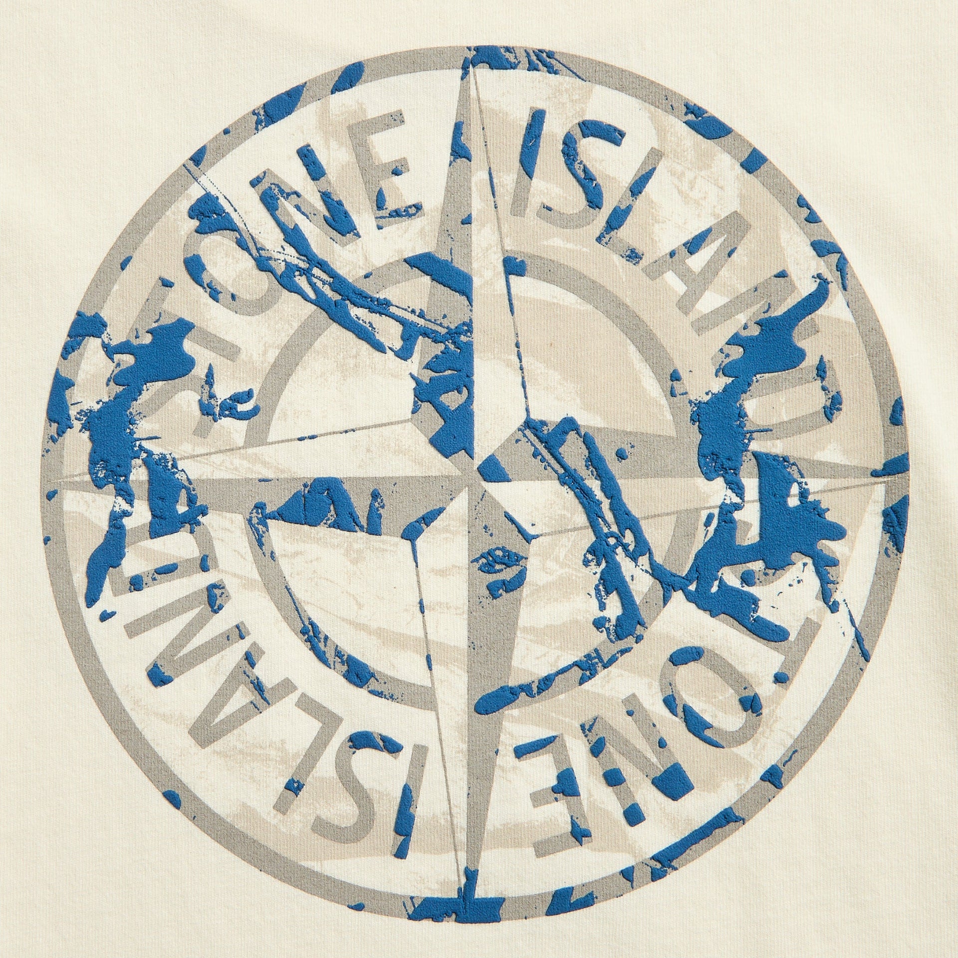 Stone Island Compass Camo Tee in Ivory