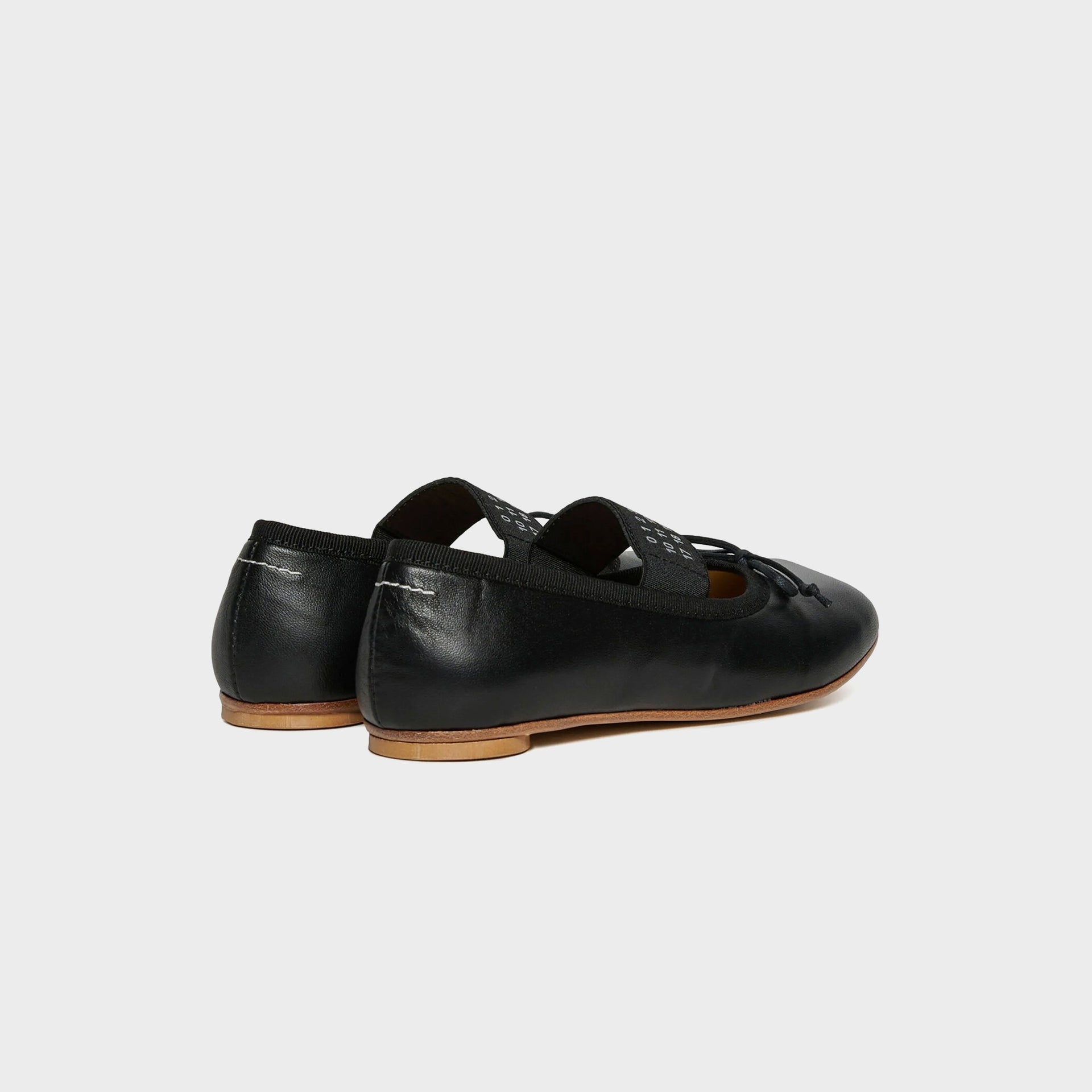 MM6 Maison Margiela TD Leather Anatomical Toe Ballet Flats - Black