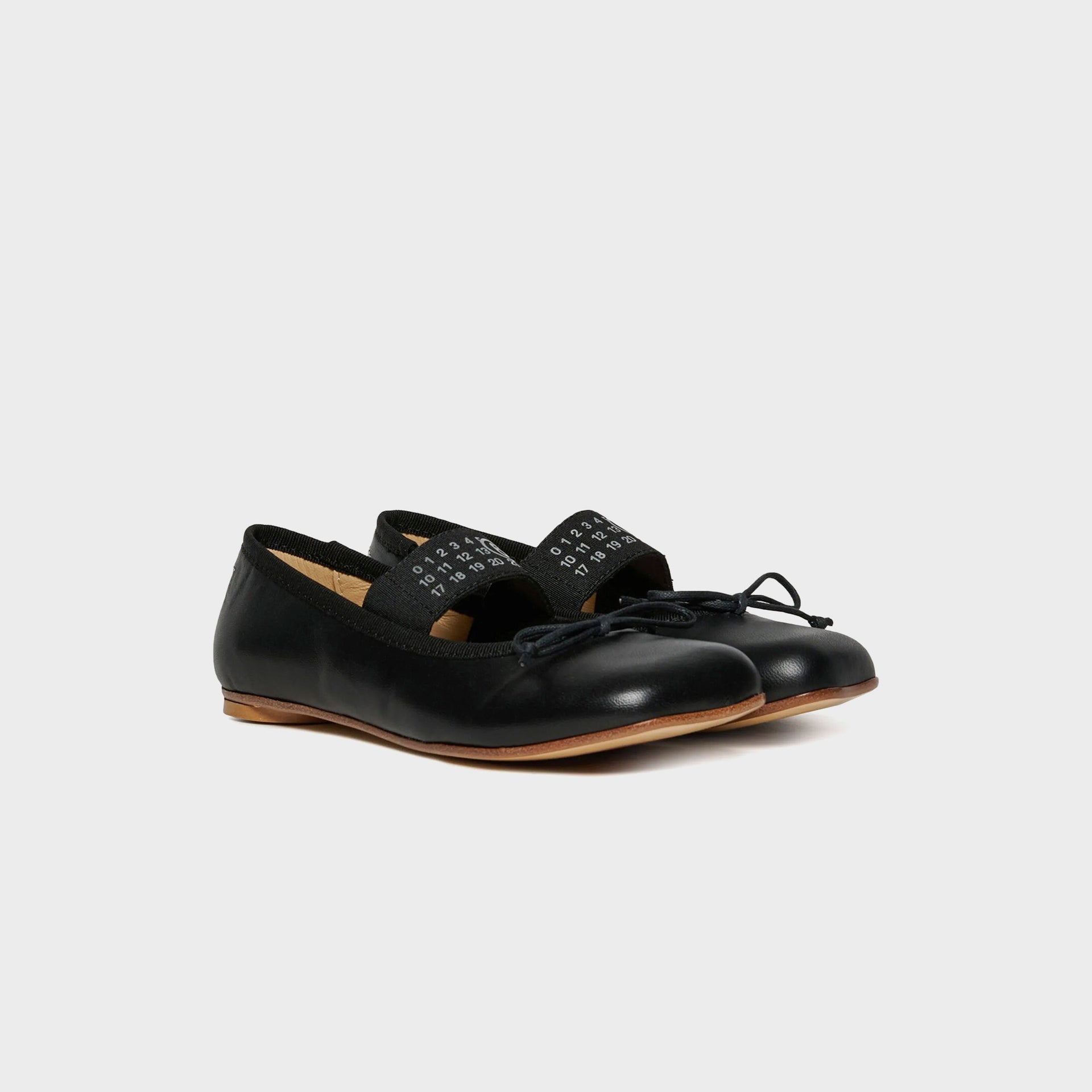 MM6 Maison Margiela TD Leather Anatomical Toe Ballet Flats - Black