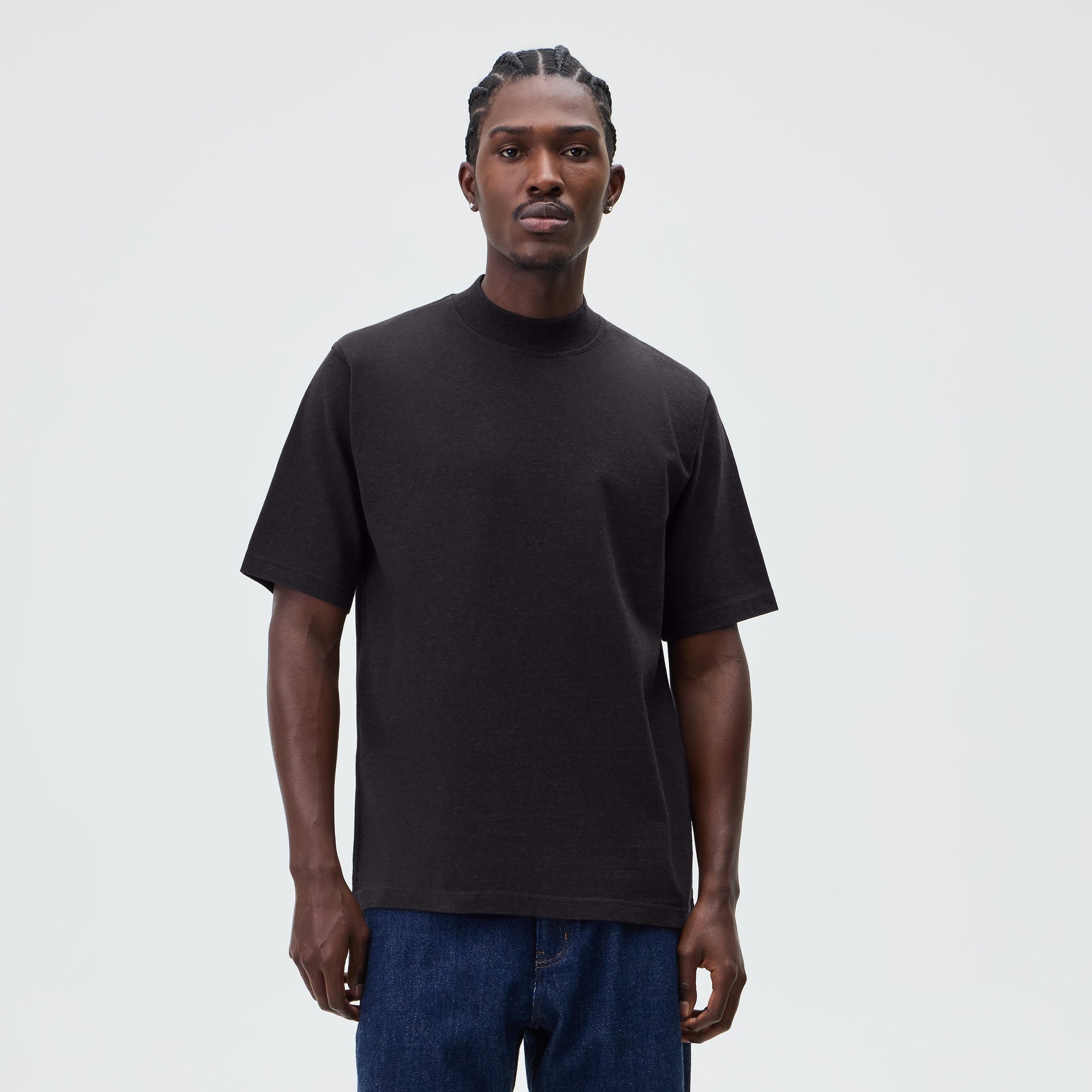 &Kin Mock Neck James Tee - Black