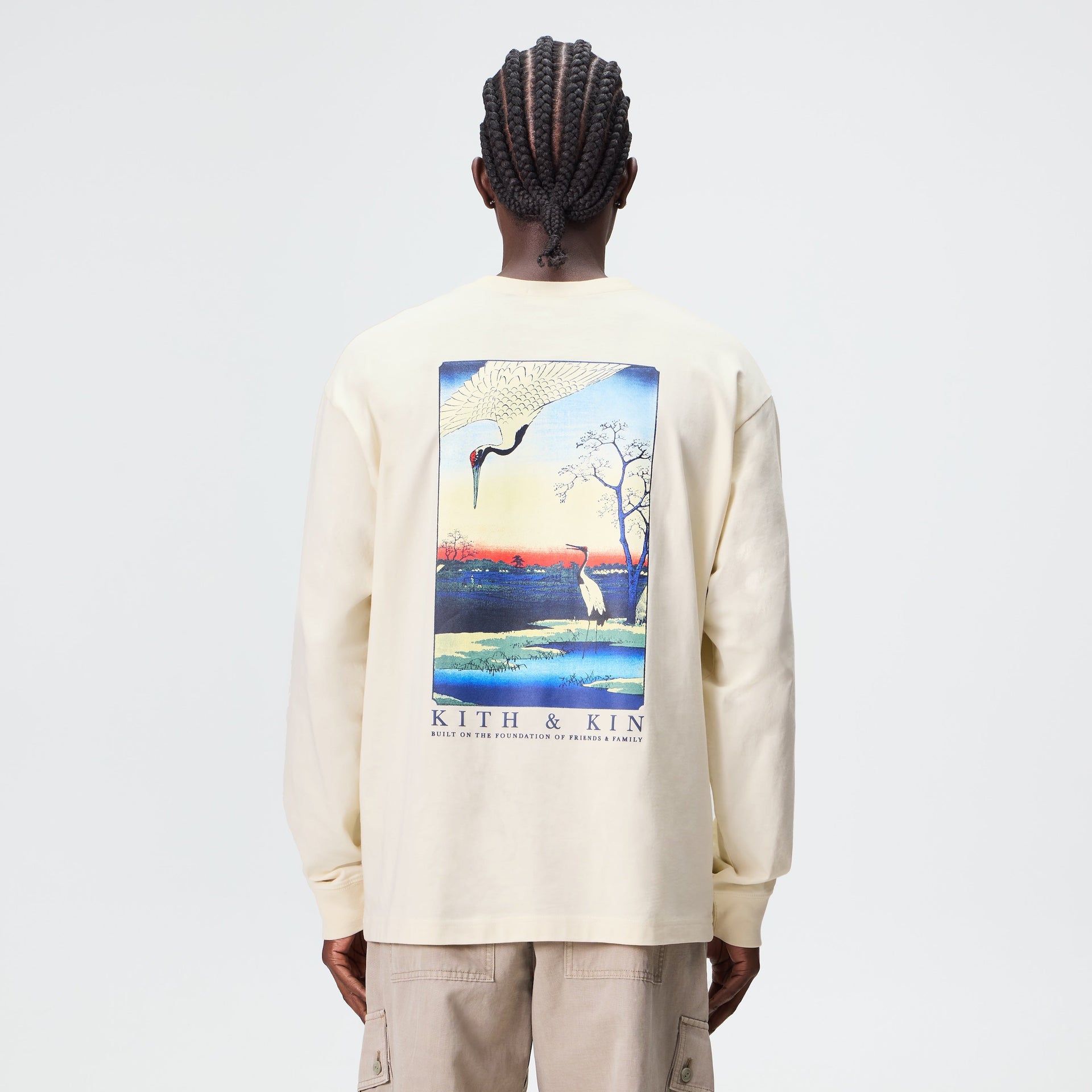 Kith Crane Horizon Long Sleeve Pocket Tee - Sandrift