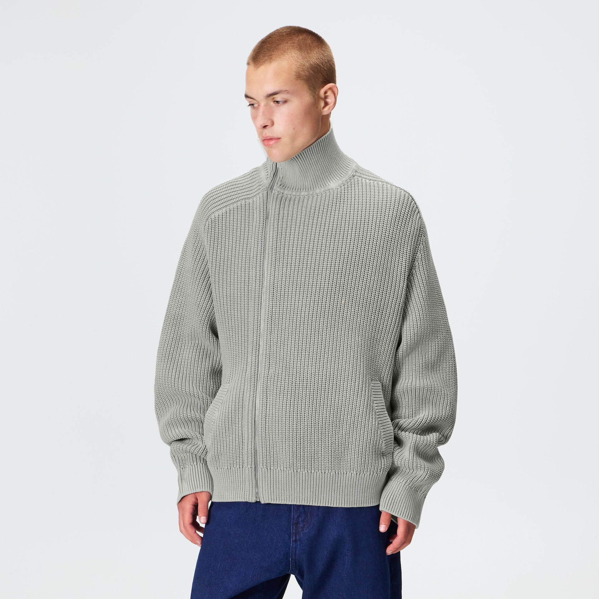 Kith Marlon Full Zip Sweater - Mist - PH