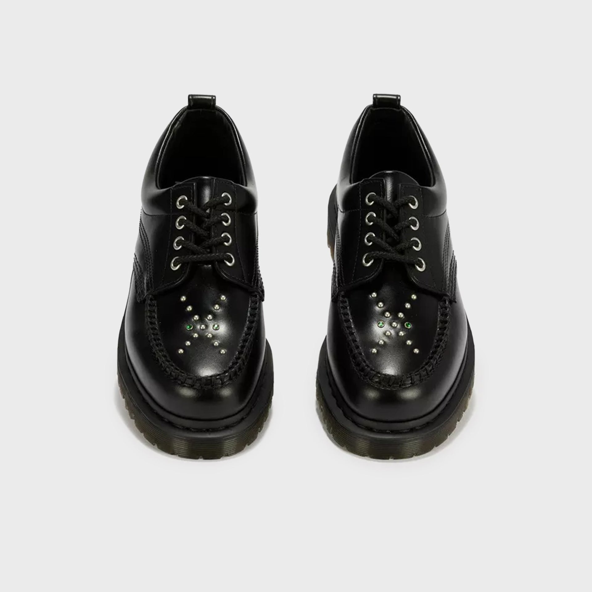 Dr. Martens Lowell Studded Analine Leather Moc Toe - Black Analine