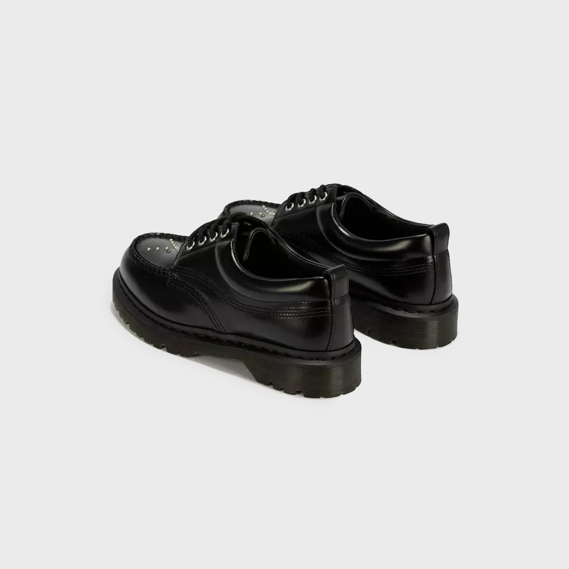 Dr. Martens Lowell Studded Analine Leather Moc Toe - Black Analine