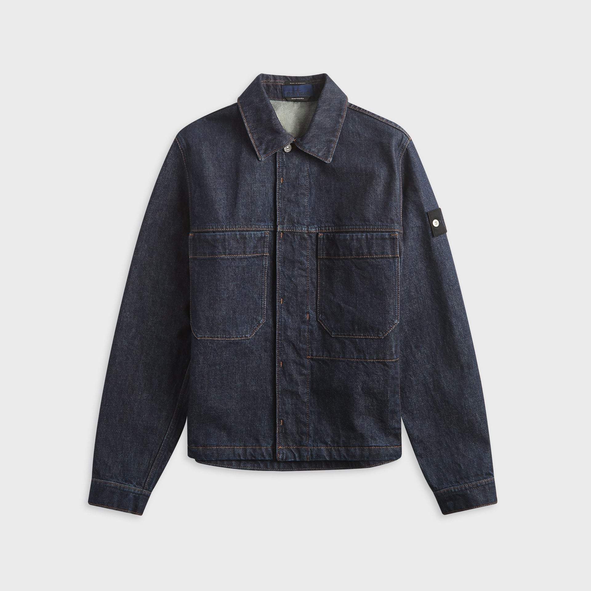Stone Island Denim Research Rinsed Coach Jacket - Blue Rinse