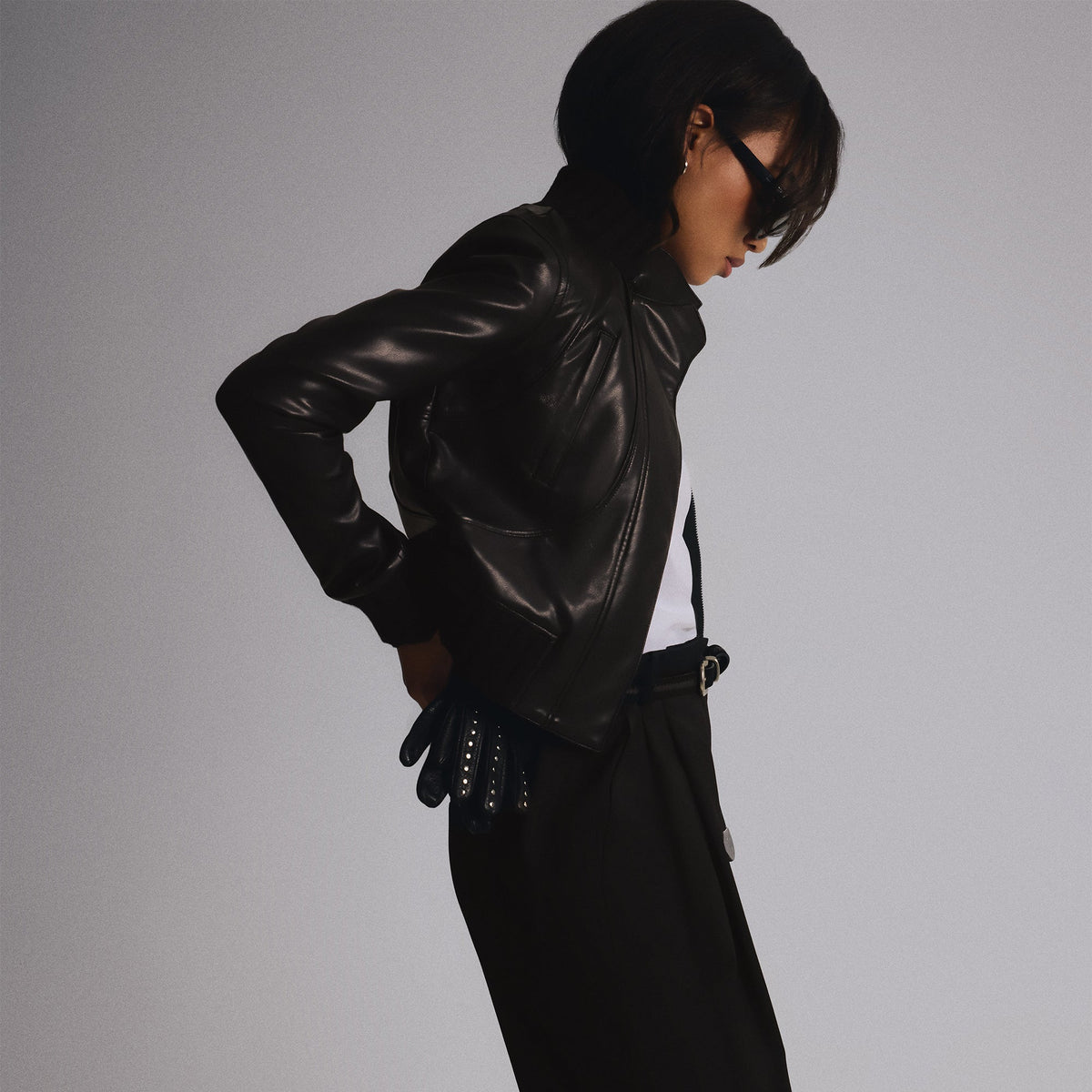 Kith Women Syd Faux Leather Harrington Jacket - Black