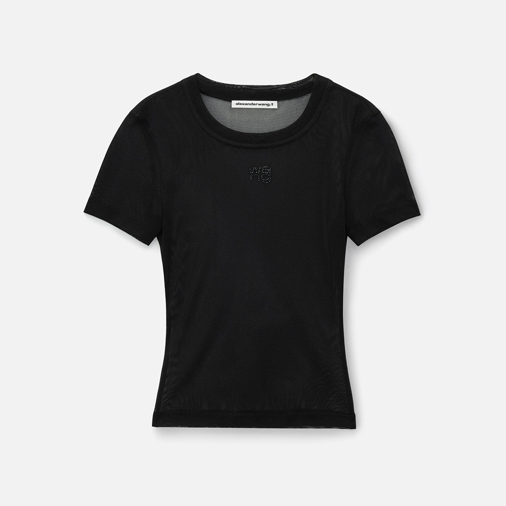 Alexander Wang with Stacked Wang Hotfix Tee - Black