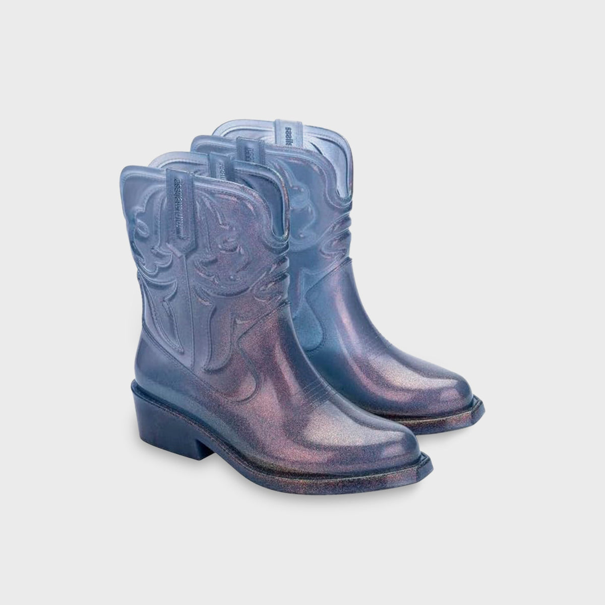 Melissa Kids Mini Texas Boot - Glitter Blue