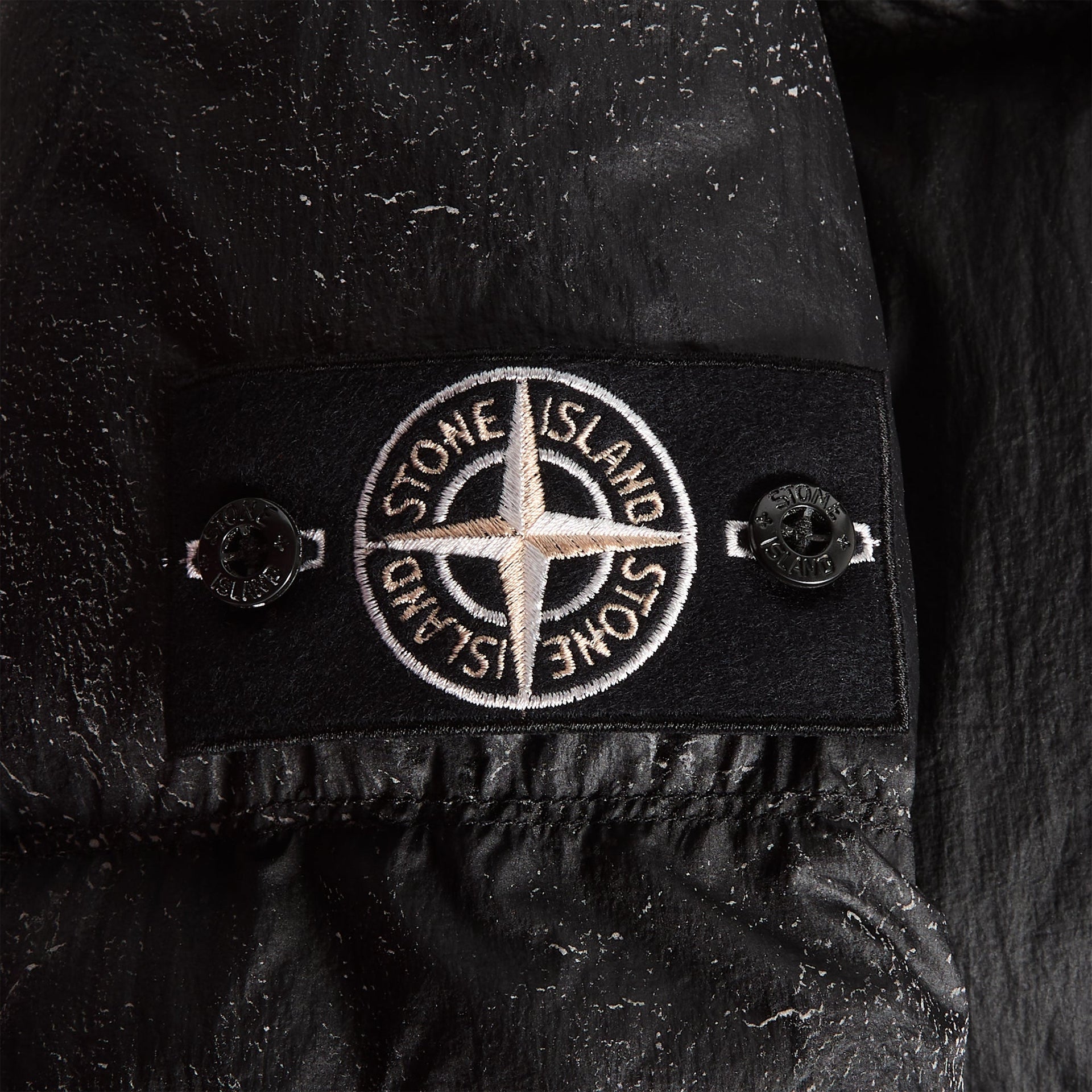 Stone Island Nylon Tela Hand Sprayed Reflective Jacket - Black