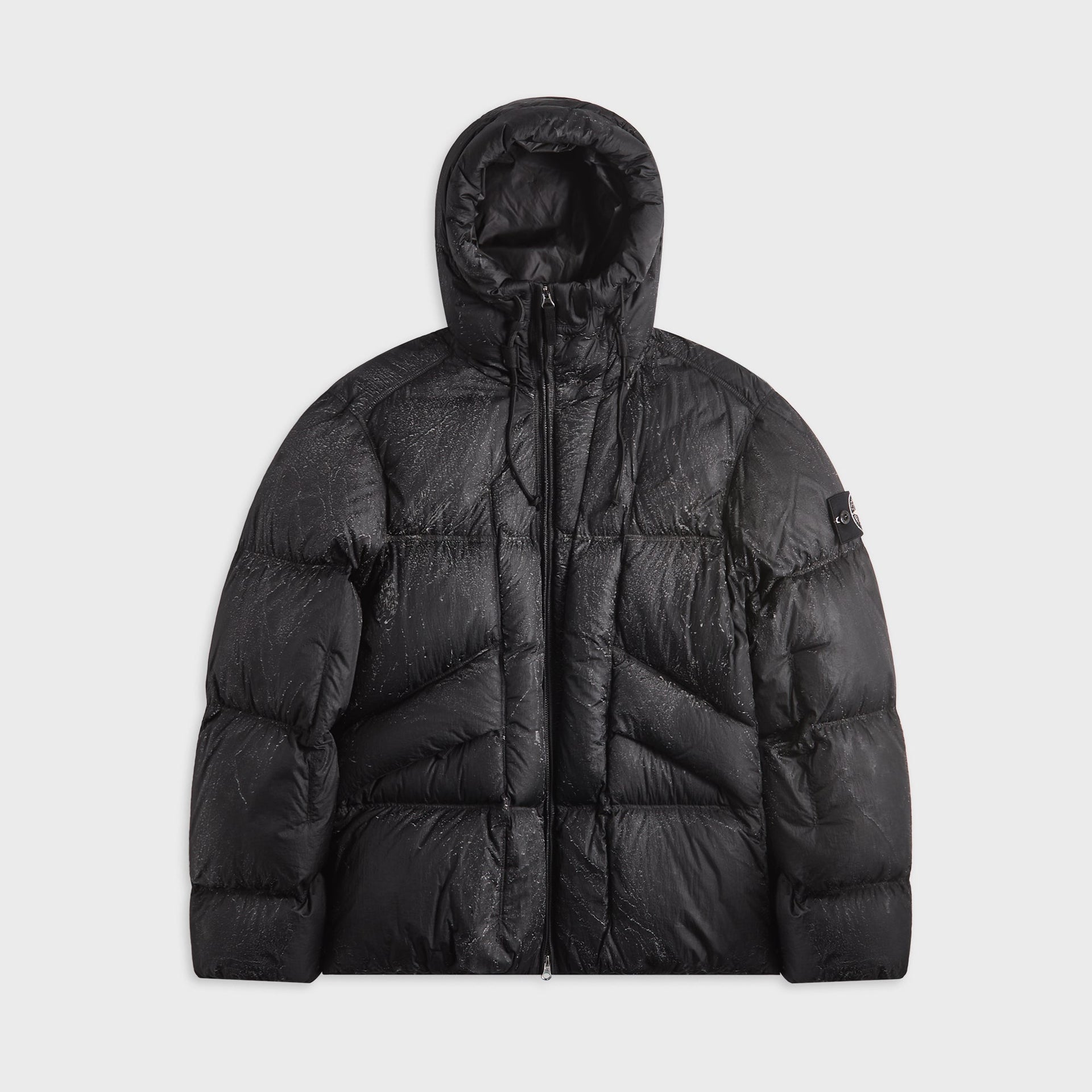 Stone Island Nylon Tela Hand Sprayed Reflective Jacket - Black