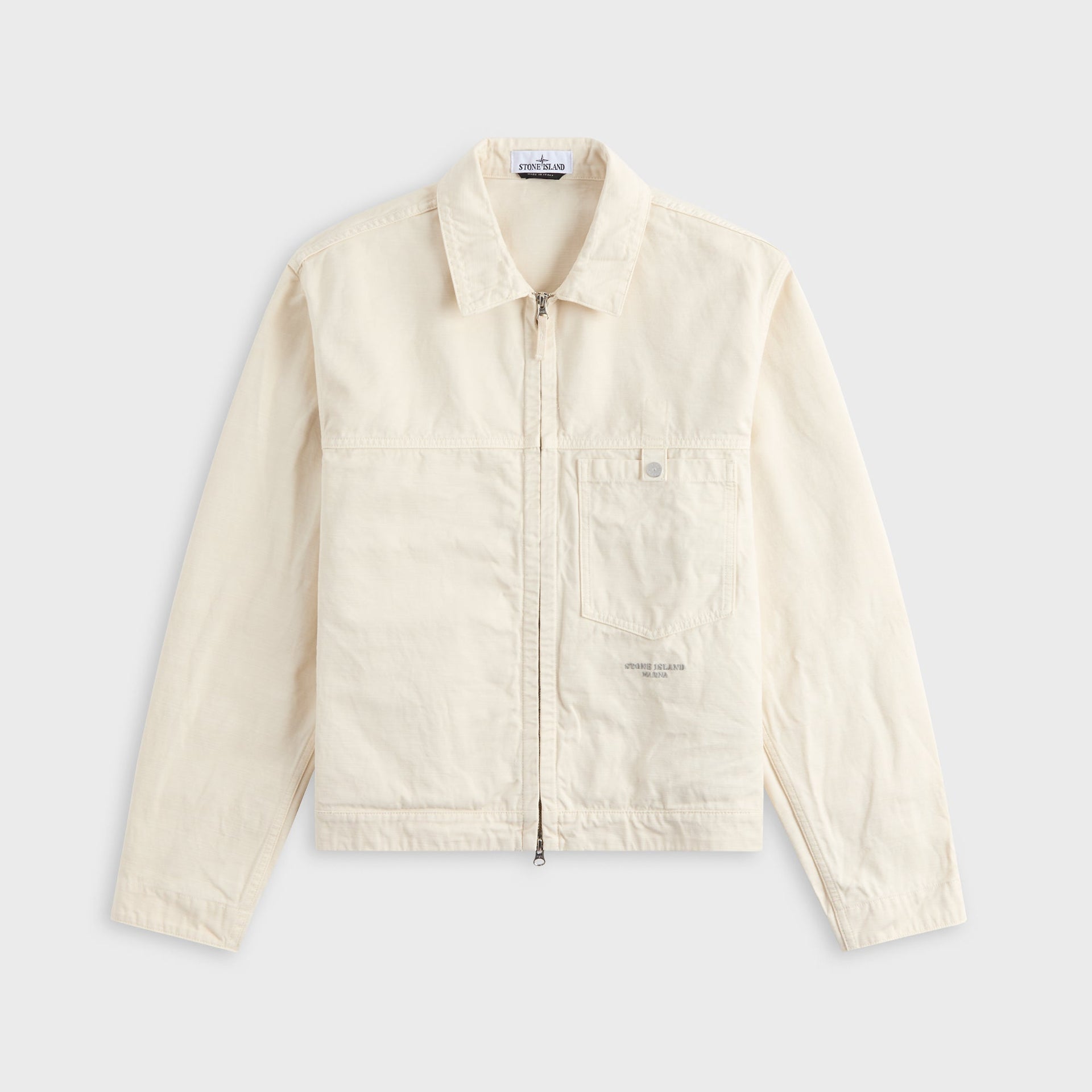 Stone Island Marina Slub Cotton Batavia Coach Jacket - Ivory