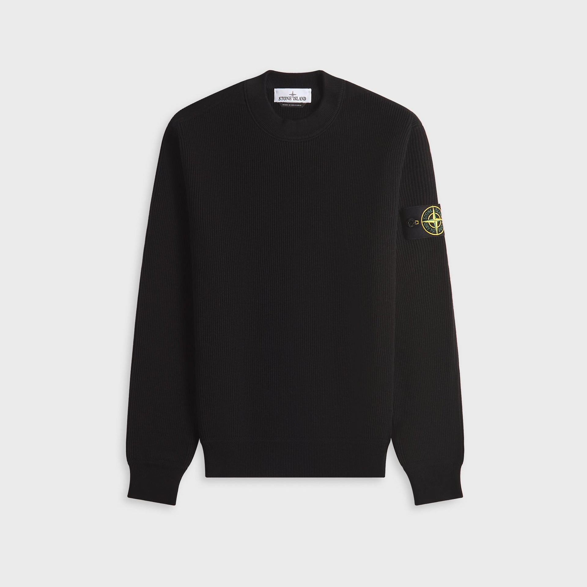 Stone Island Ribbed Soft Organic Cotton Sweater - Black