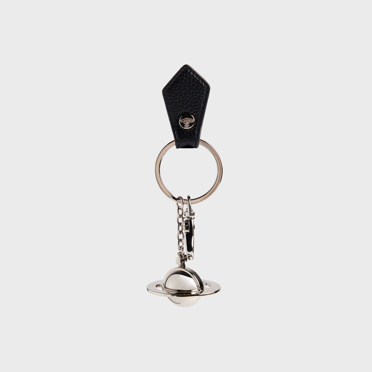 Vivienne Westwood 3D Orb Silver Keyring in Black