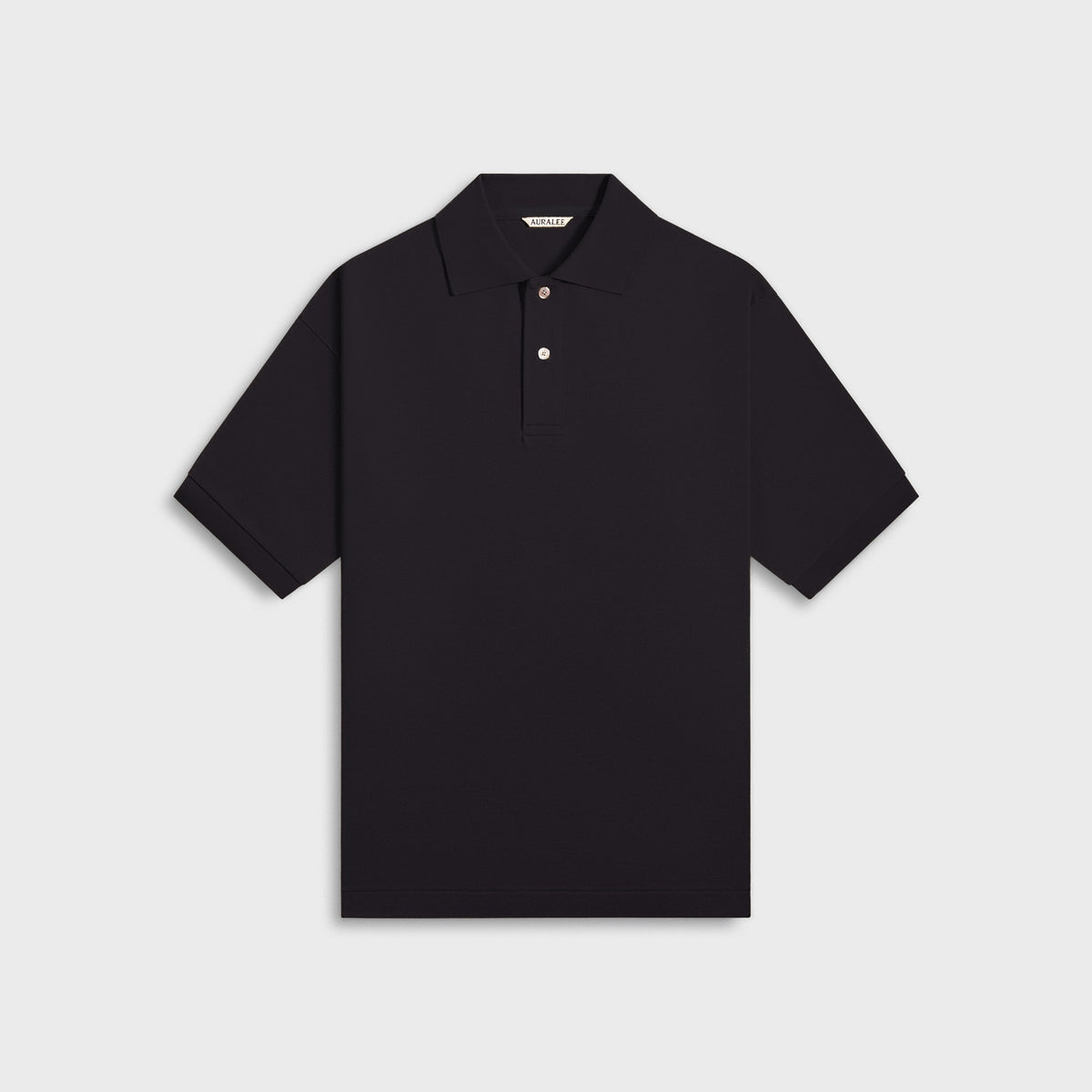 Auralee Pima Cotton heavy Pique Polo in Dark Navy