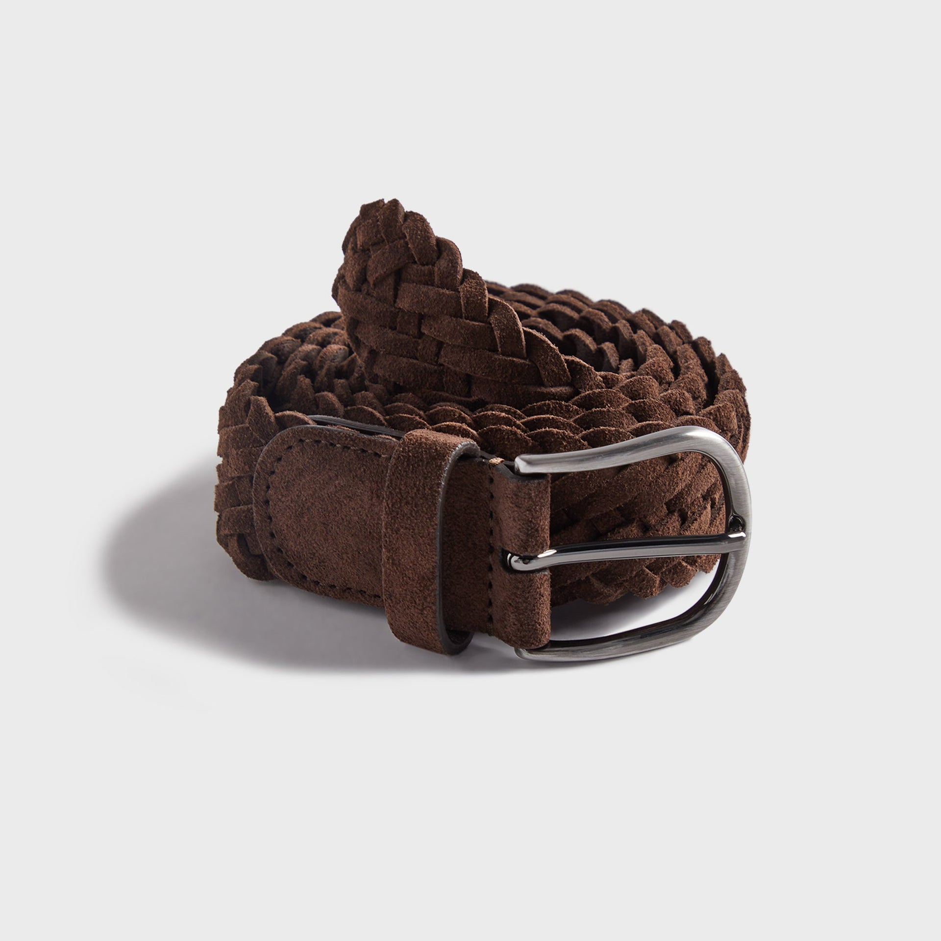 Anderson's Suede Woven Belt - Brown