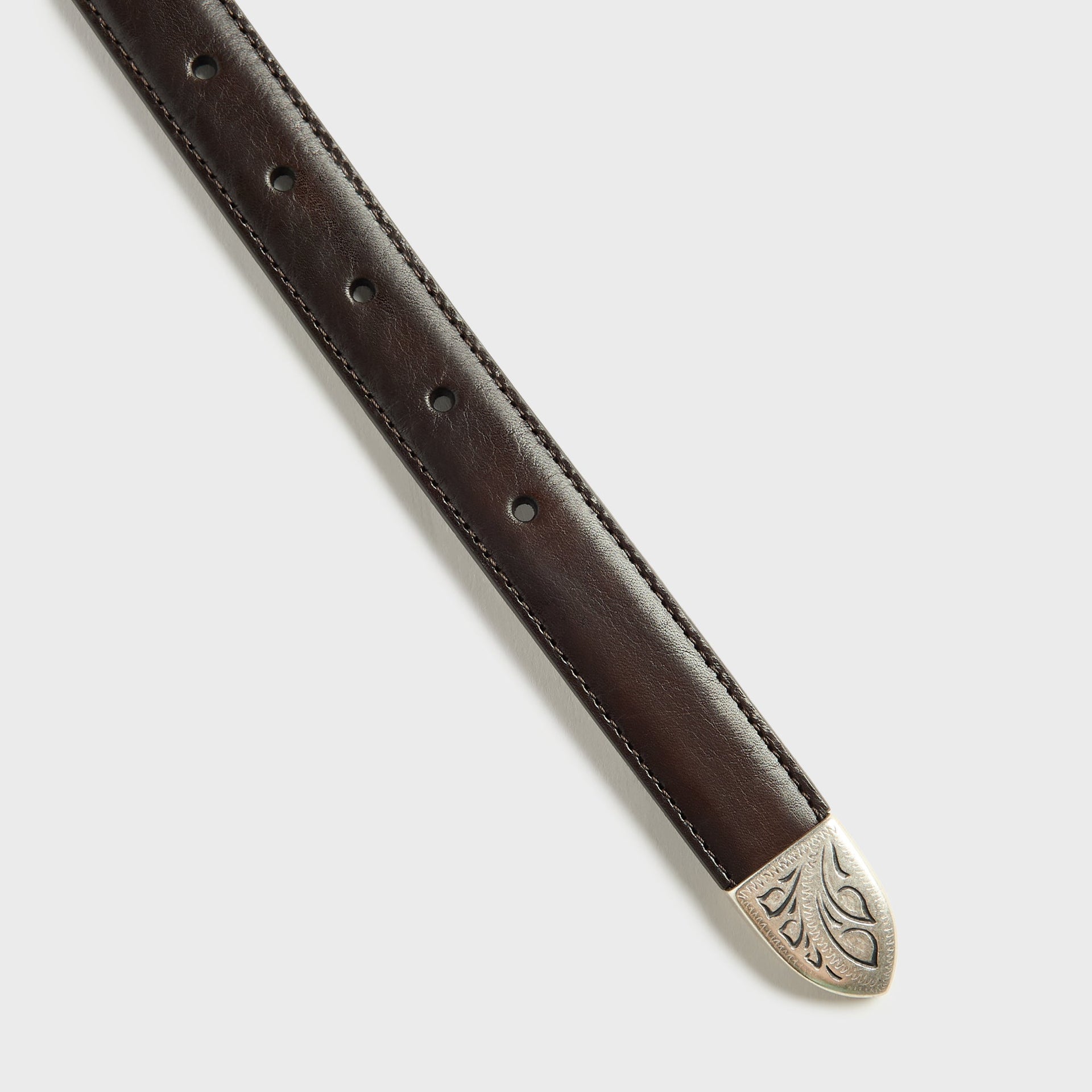 Anderson's Calf Leather 25mm Engraved Western Belt - Brown
