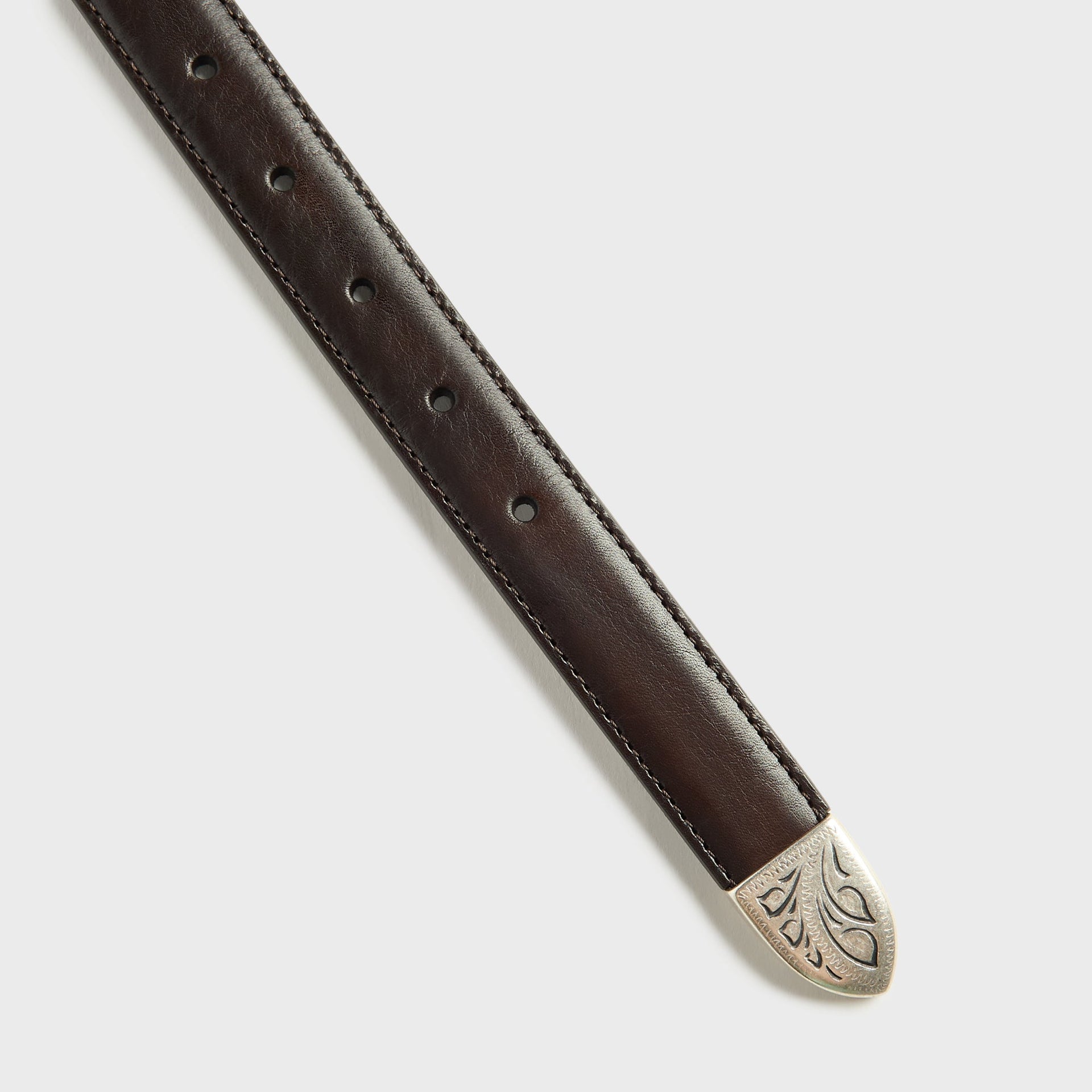 Anderson's Calf Leather 25mm Engraved Western Belt - Brown