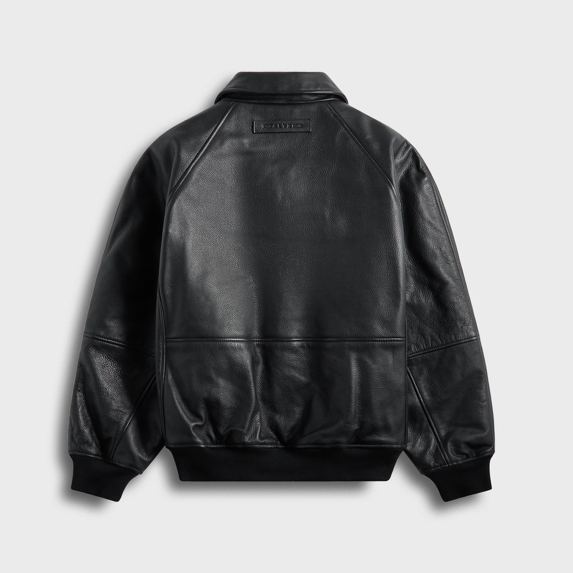 1017 ALYX 9SM Leather Varsity Jacket in Black