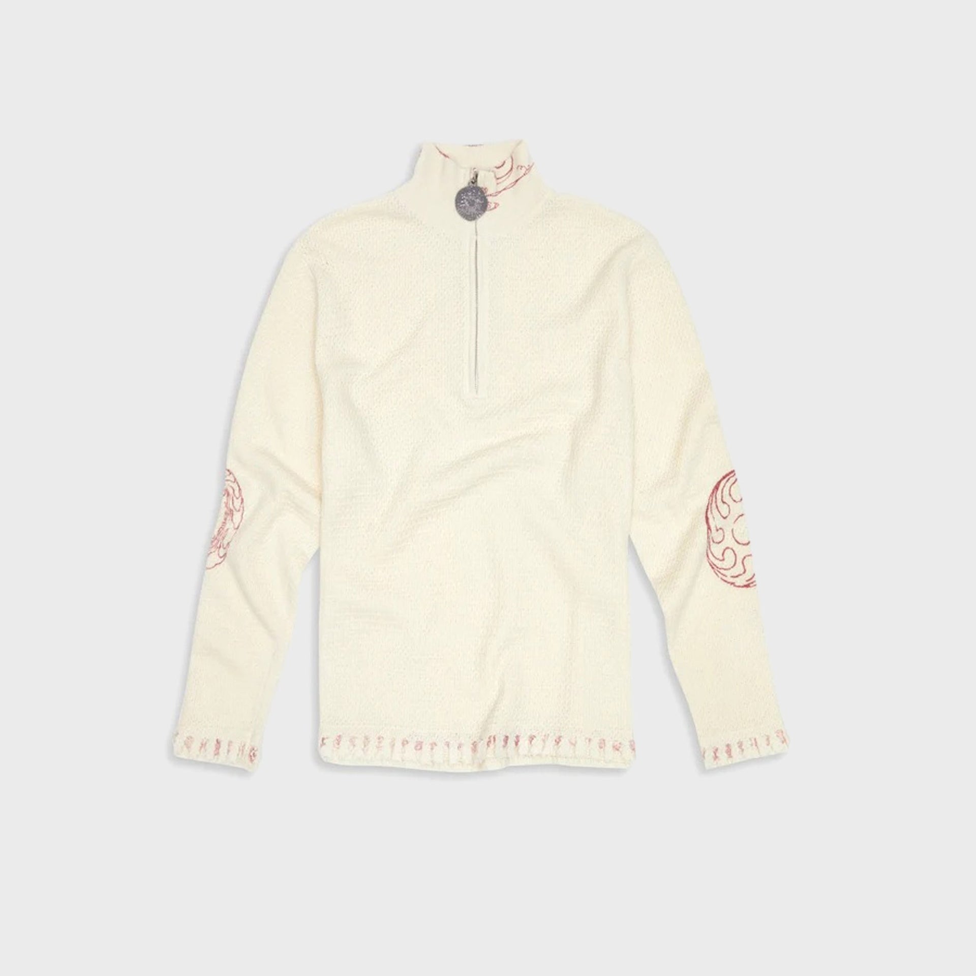 Adrian Cashmere Nami Quarter Zip - White
