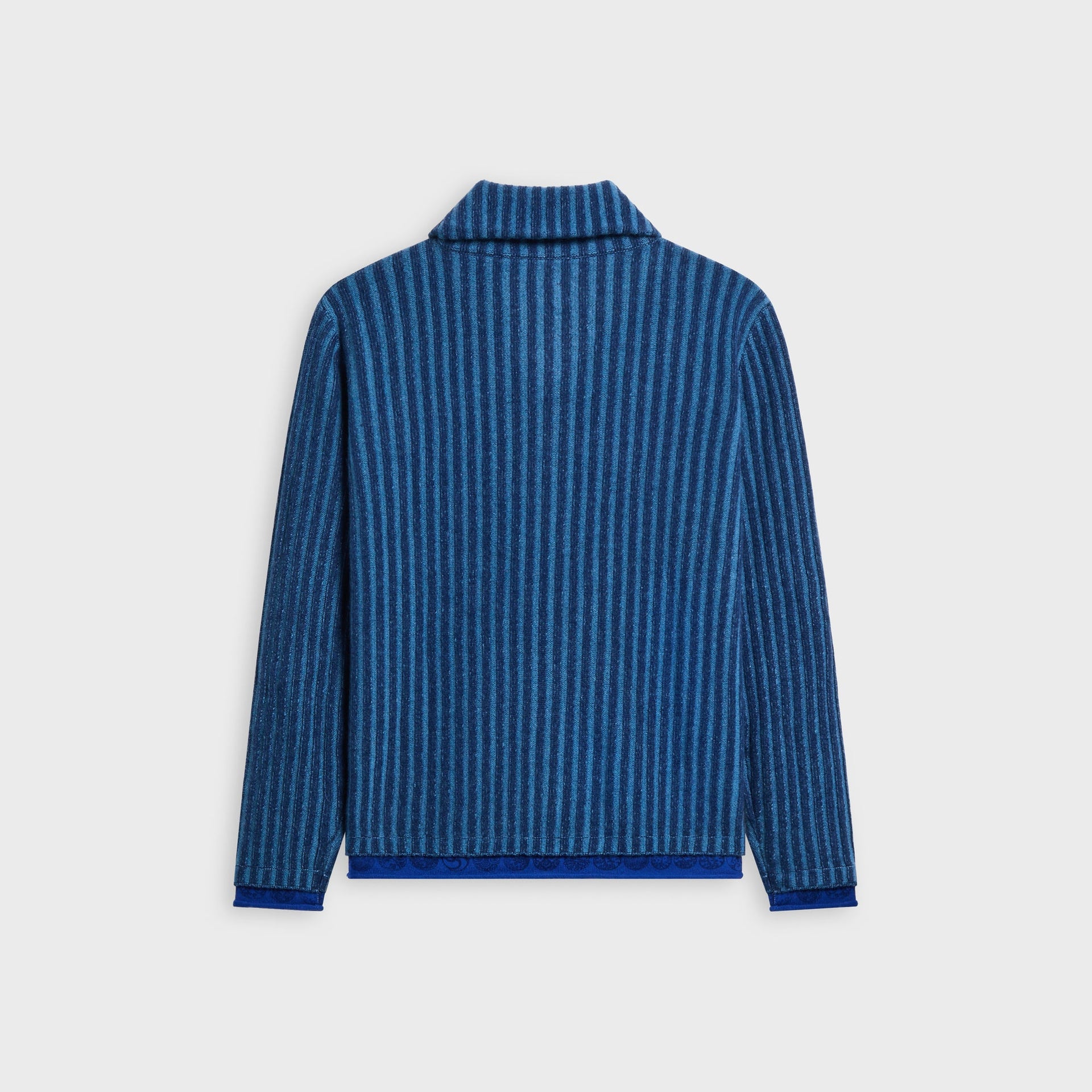 Adrian Cashmere Ribbed Zip Sweater - Navy