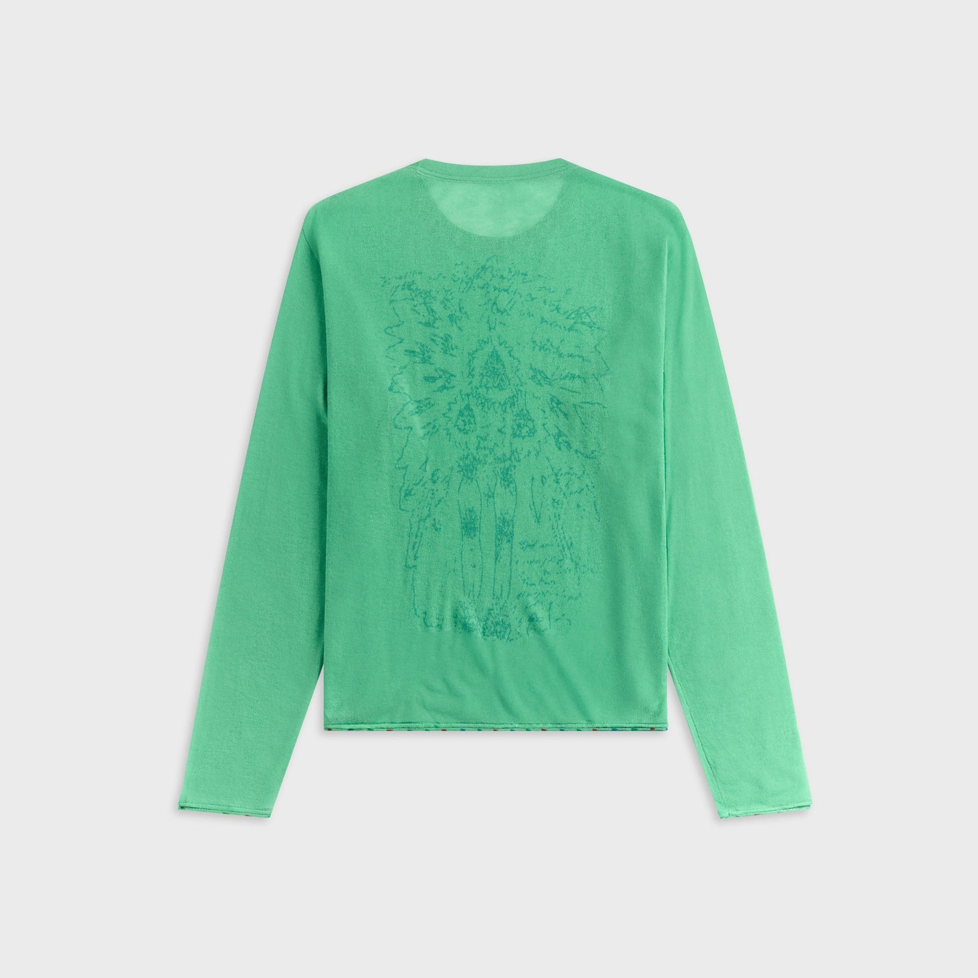 Adrian Cashmere Plagiarhythm Long Sleeve Sweater - Green