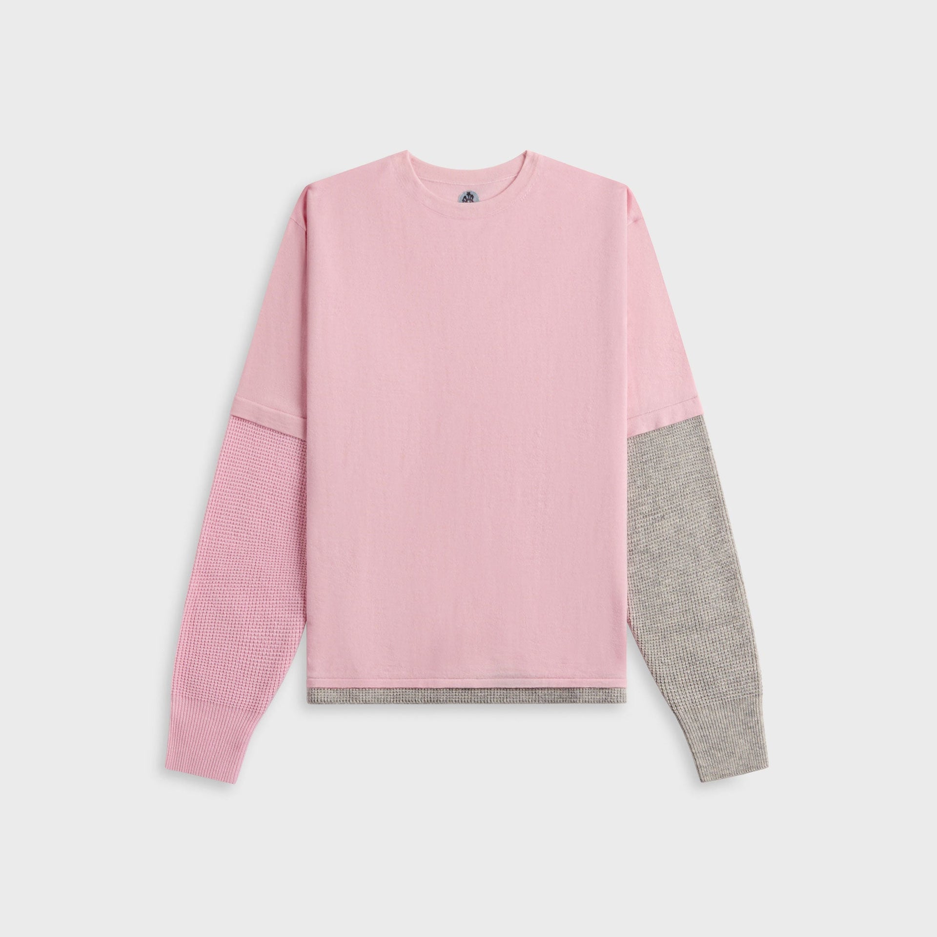 Adrian Cashmere Double Layer Top - Pink / Grey