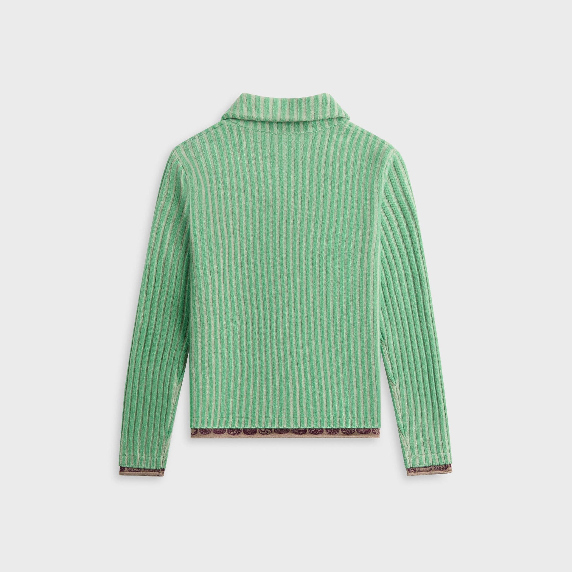 Adrian Cashmere Sugar Snap Full Zip Sweater - Green
