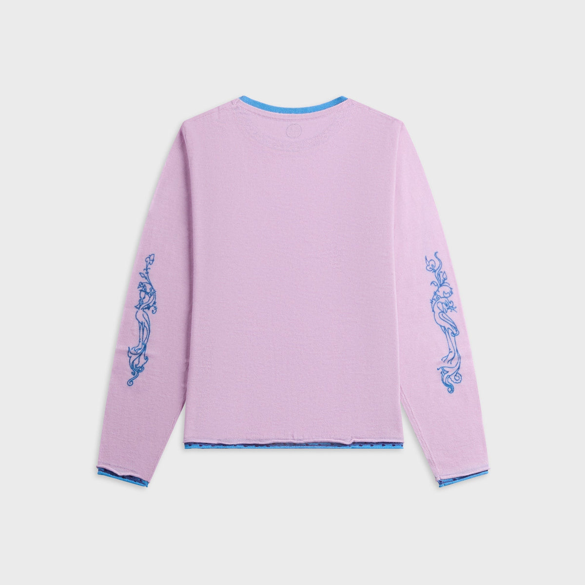 Adrian Cashmere Tattoo Long Sleeve Tee - Purple