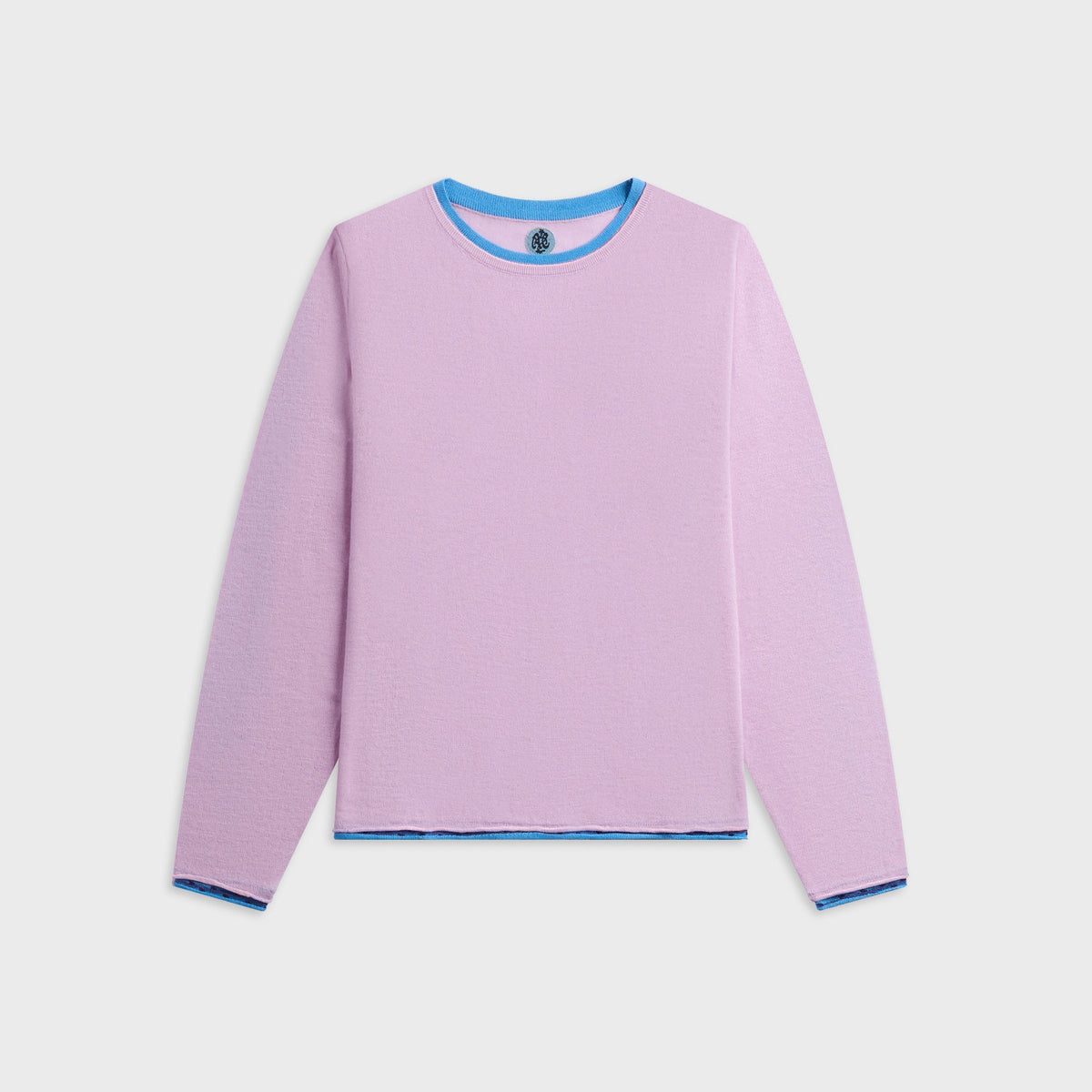 Adrian Cashmere Tattoo Long Sleeve Tee - Purple