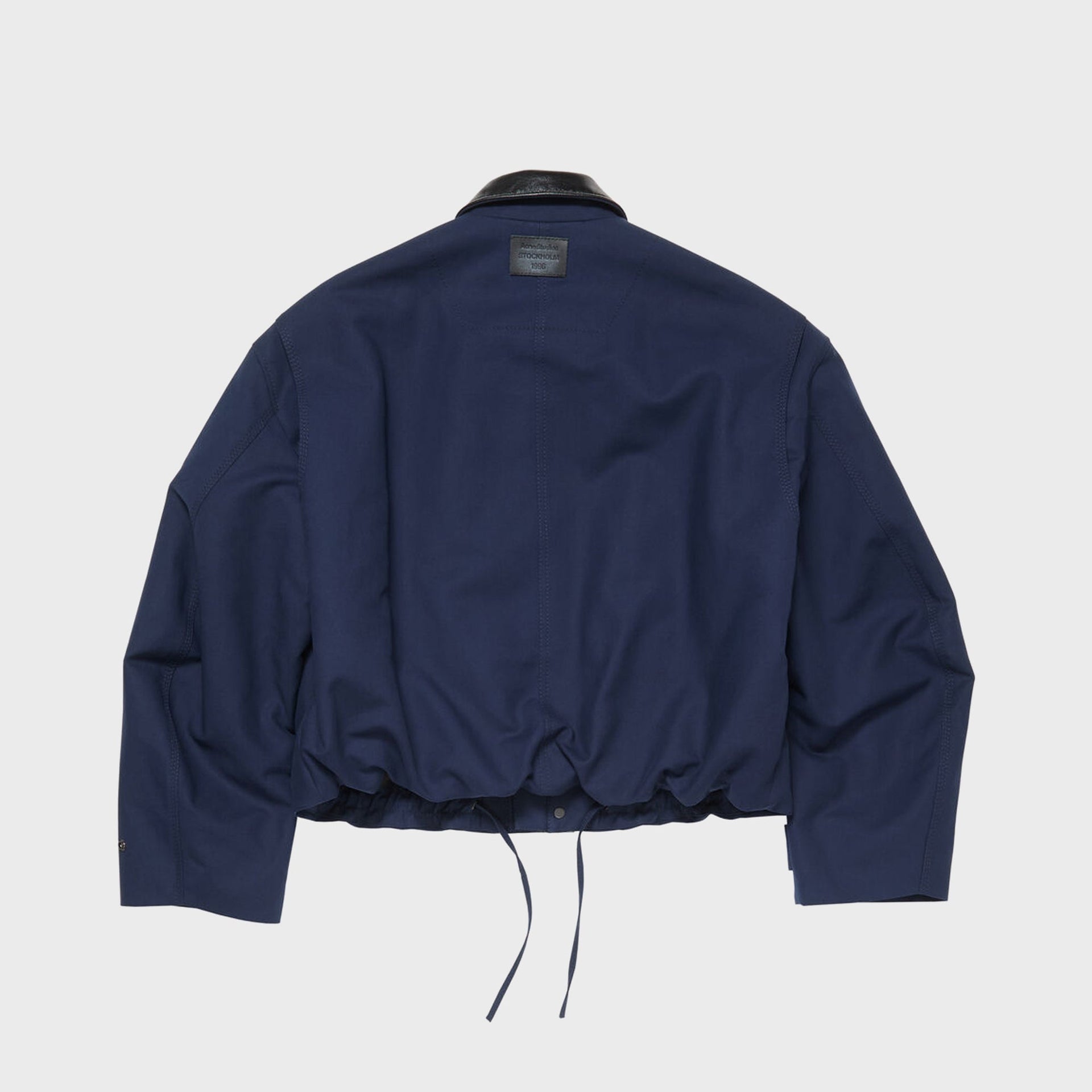 Acne Studios Faux Leather Collar Bomber Jacket - Navy