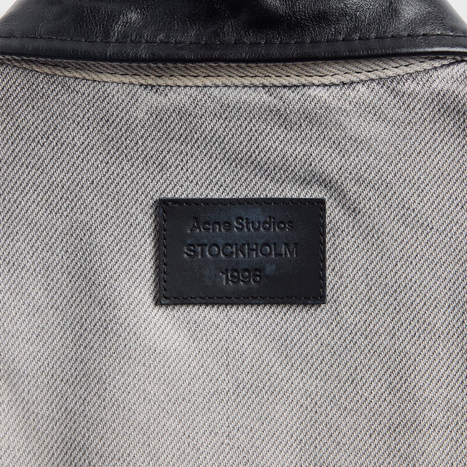 Acne Studios Faded Denim Bomber Jacket - White / Black