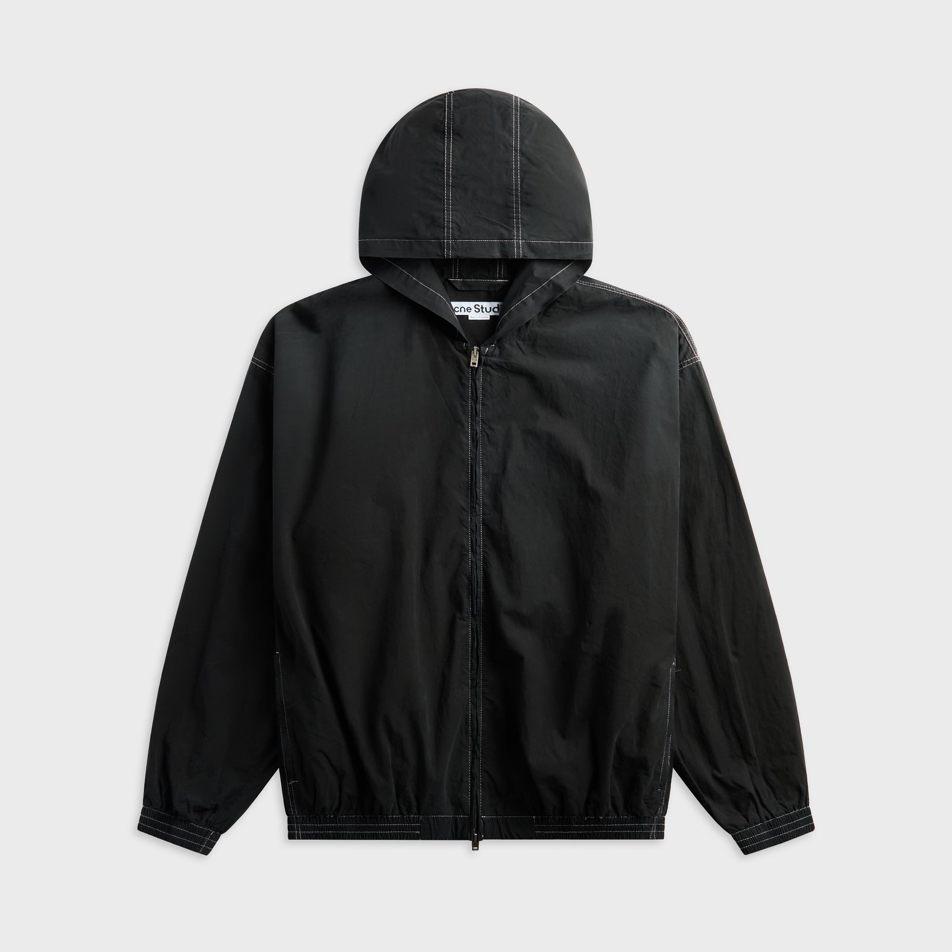 Acne Studios Hooded Logo Jacket - Black