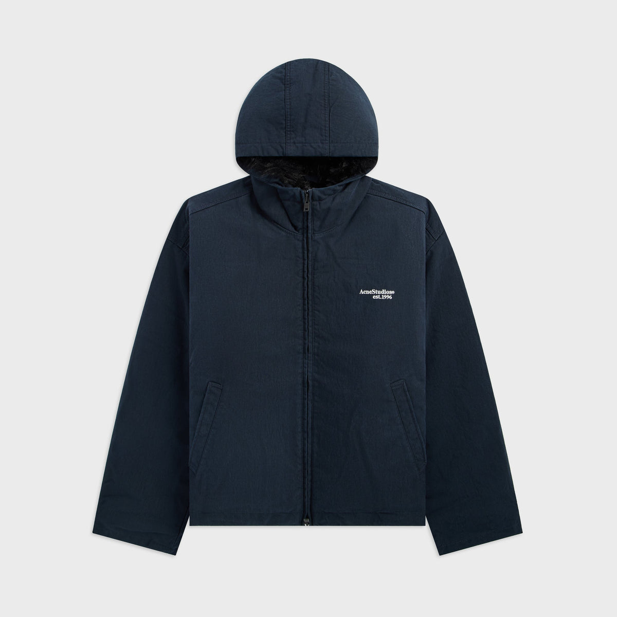 Acne Studios Hood Waxed Jacket - Evening Blue
