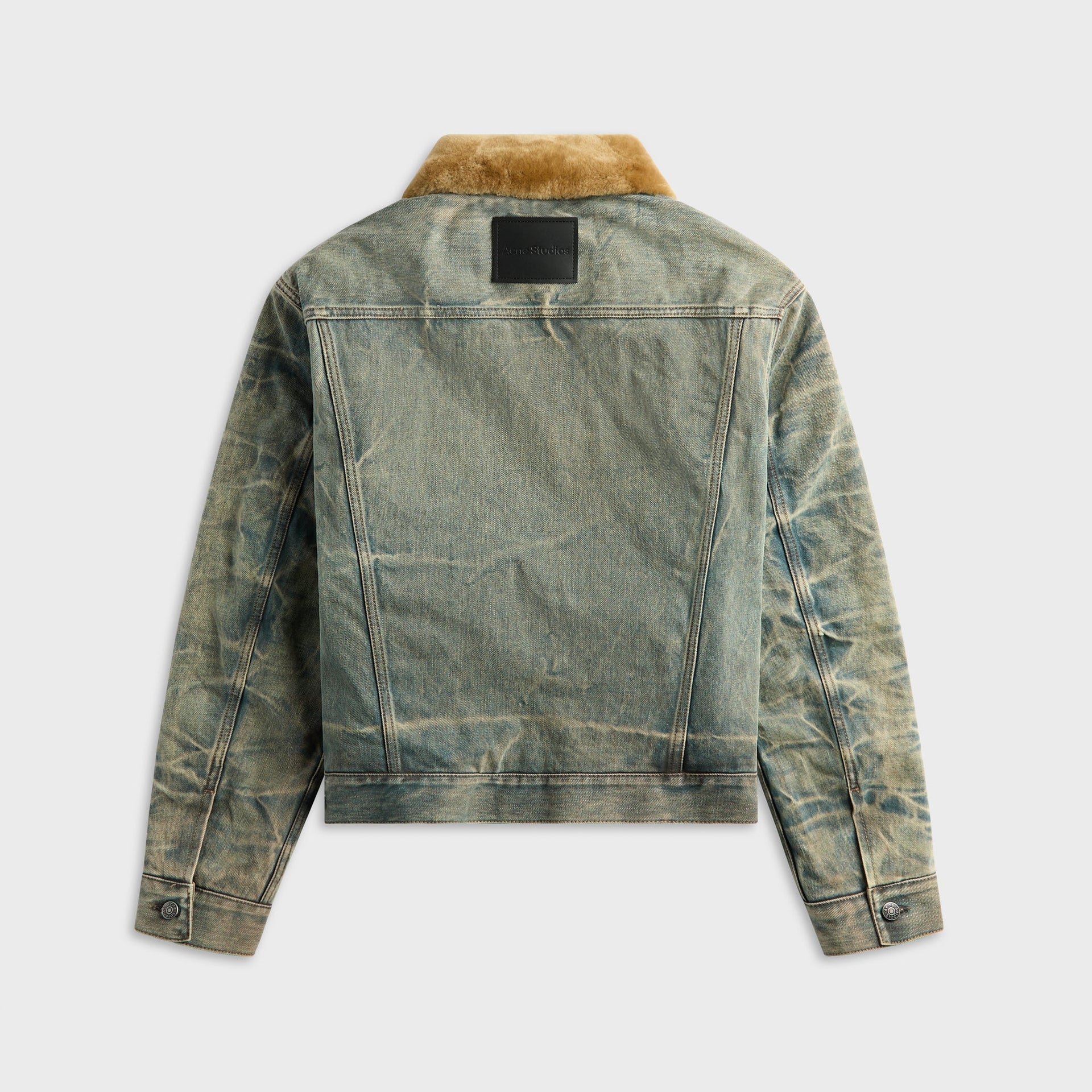 Acne Studios Fur Collar Denim Jacket - Mid Blue