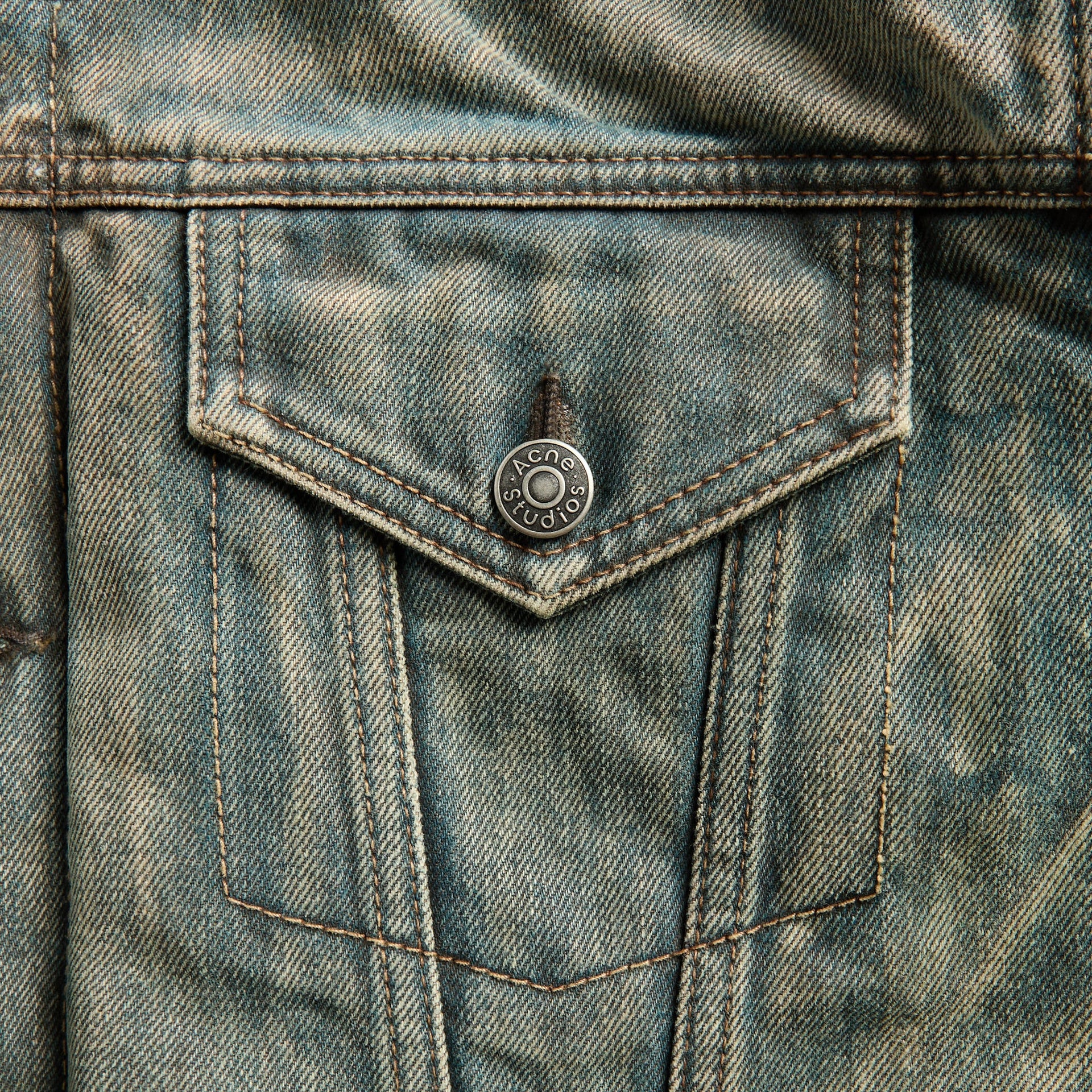 Acne Studios Fur Collar Denim Jacket - Mid Blue