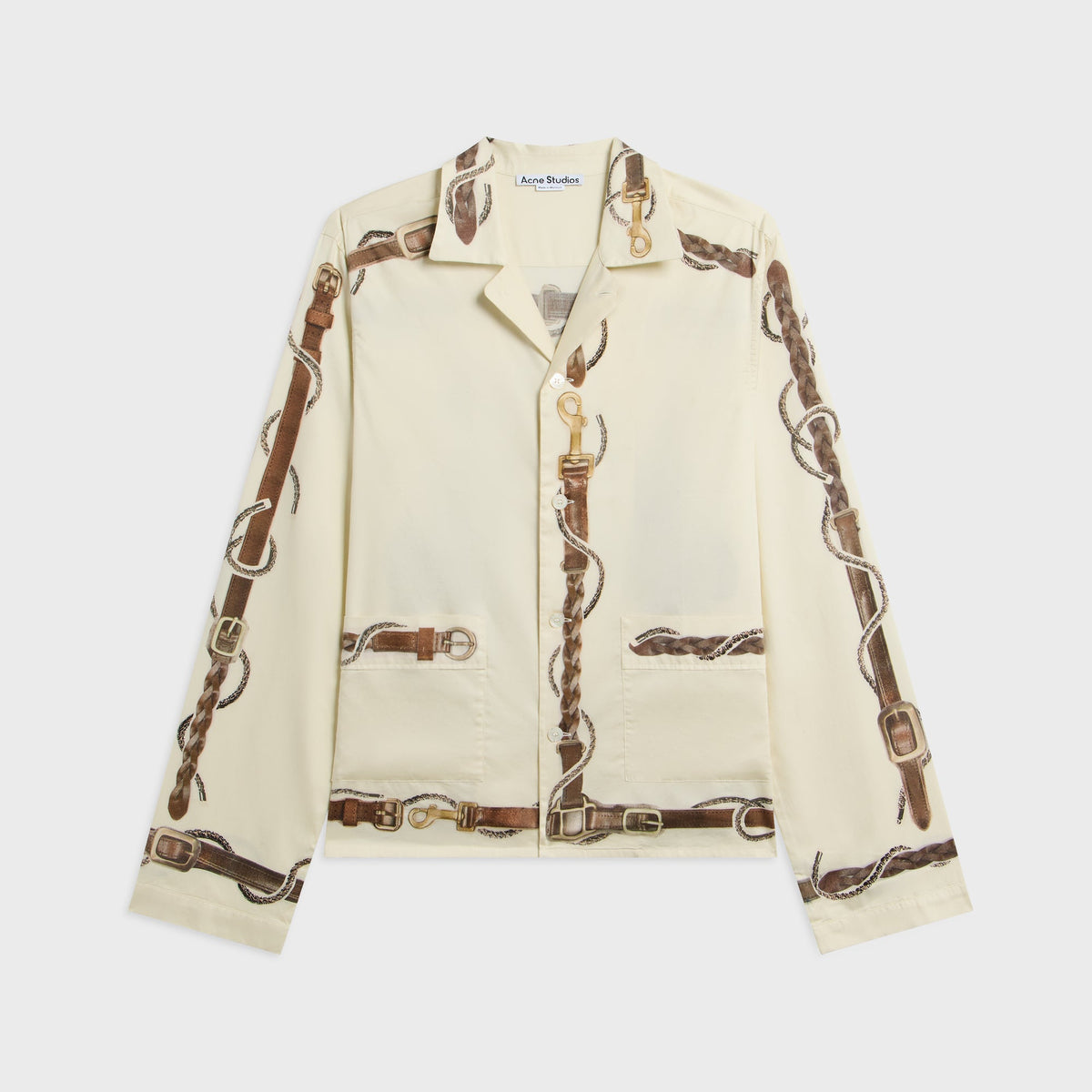 Acne Studios Horse Print Overshirt - White / Brown