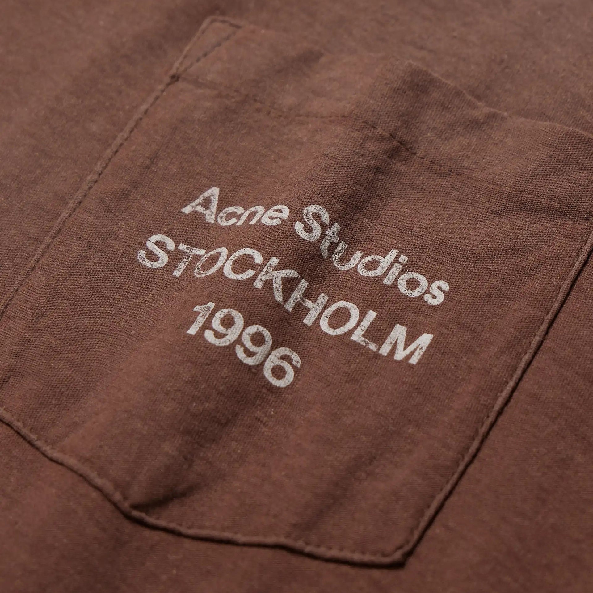 Acne Studios Exford U Distressed Pocket Tee - Chocolate Brown