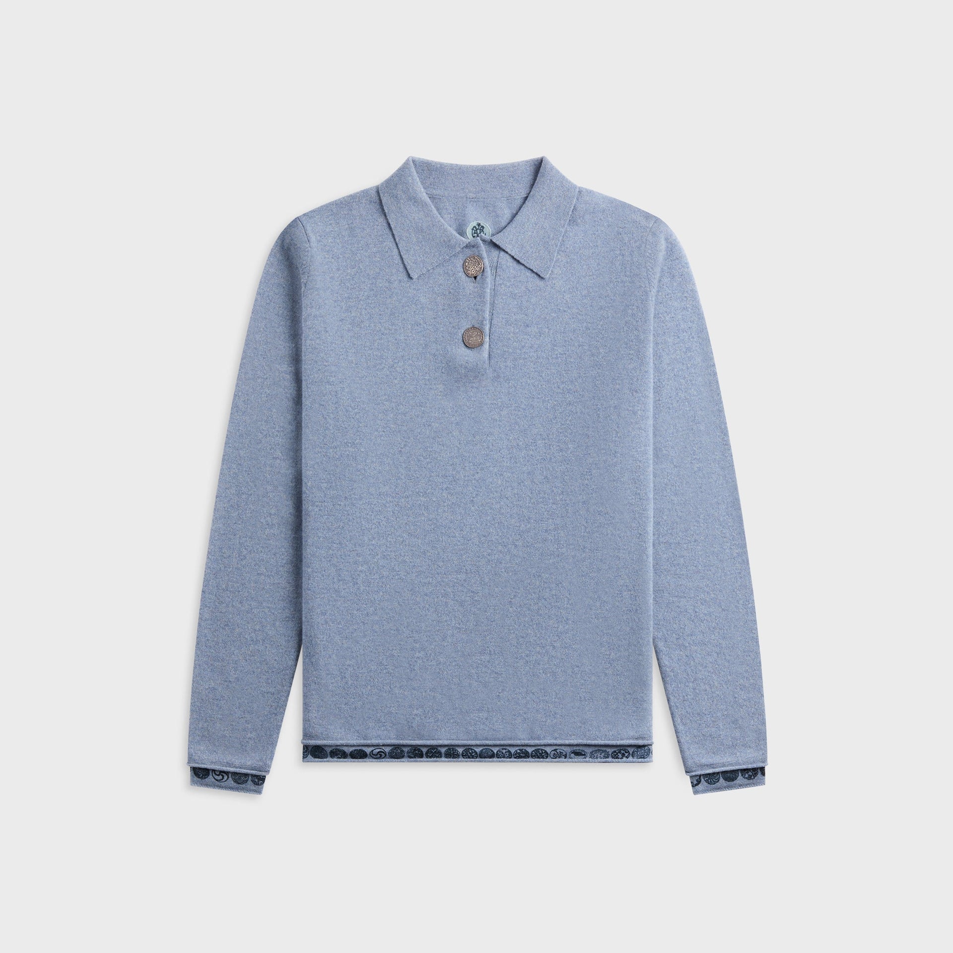 Adrian Cashmere Coin Polo - Blue