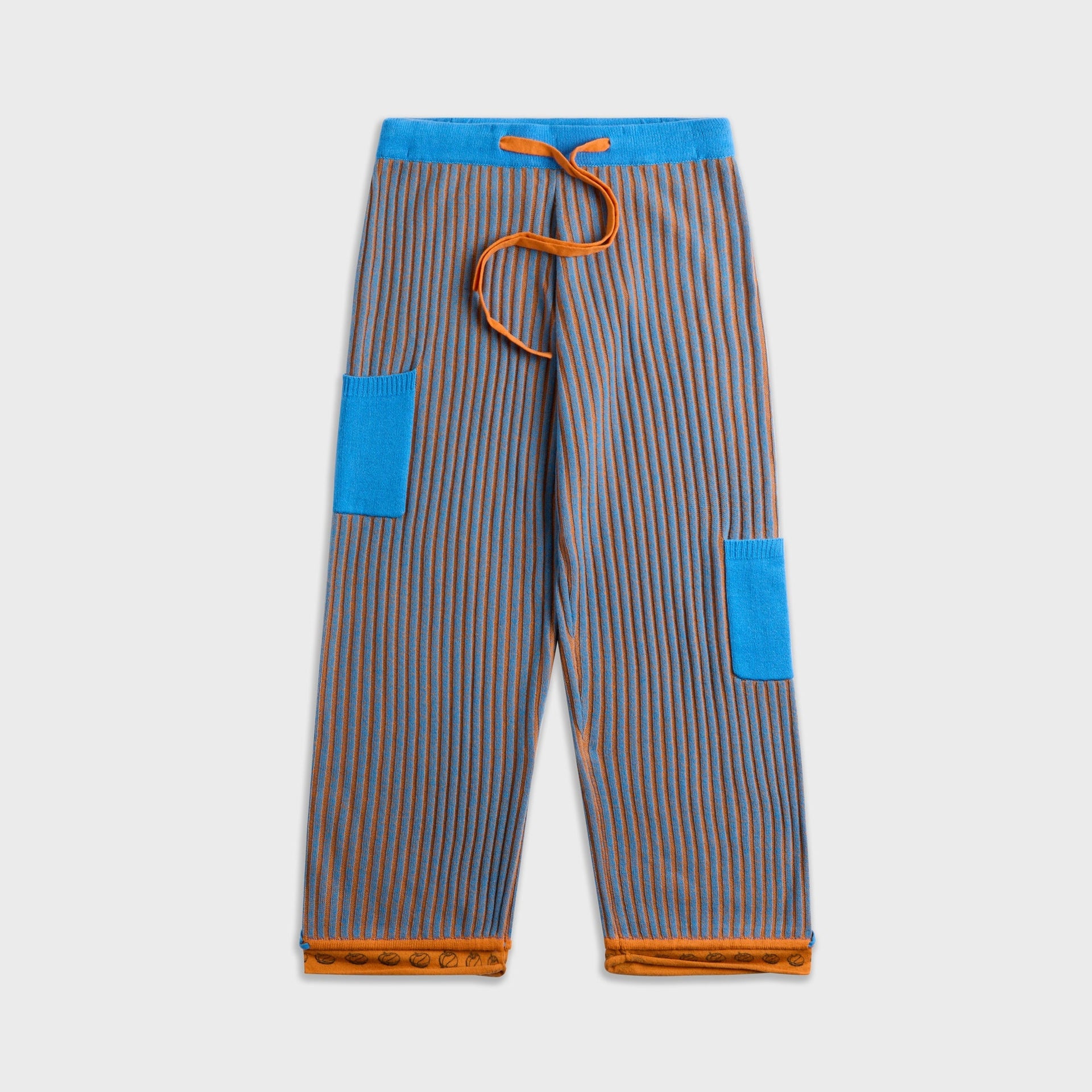 Adrian Cashmere Court Ribbed Track Pant - Orange