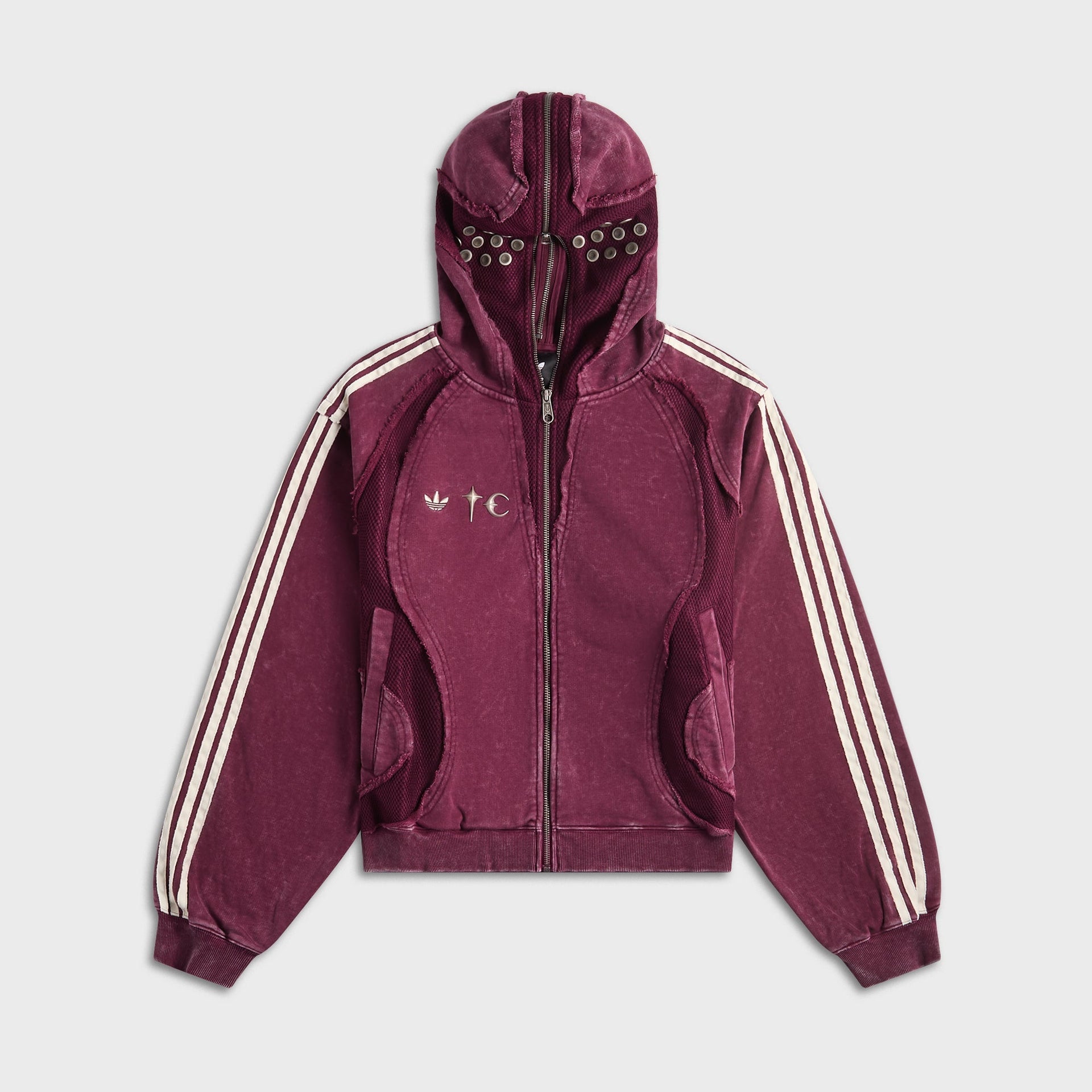 adidas x Thug Club Teamgeist Hooded Zip Up - Maroon