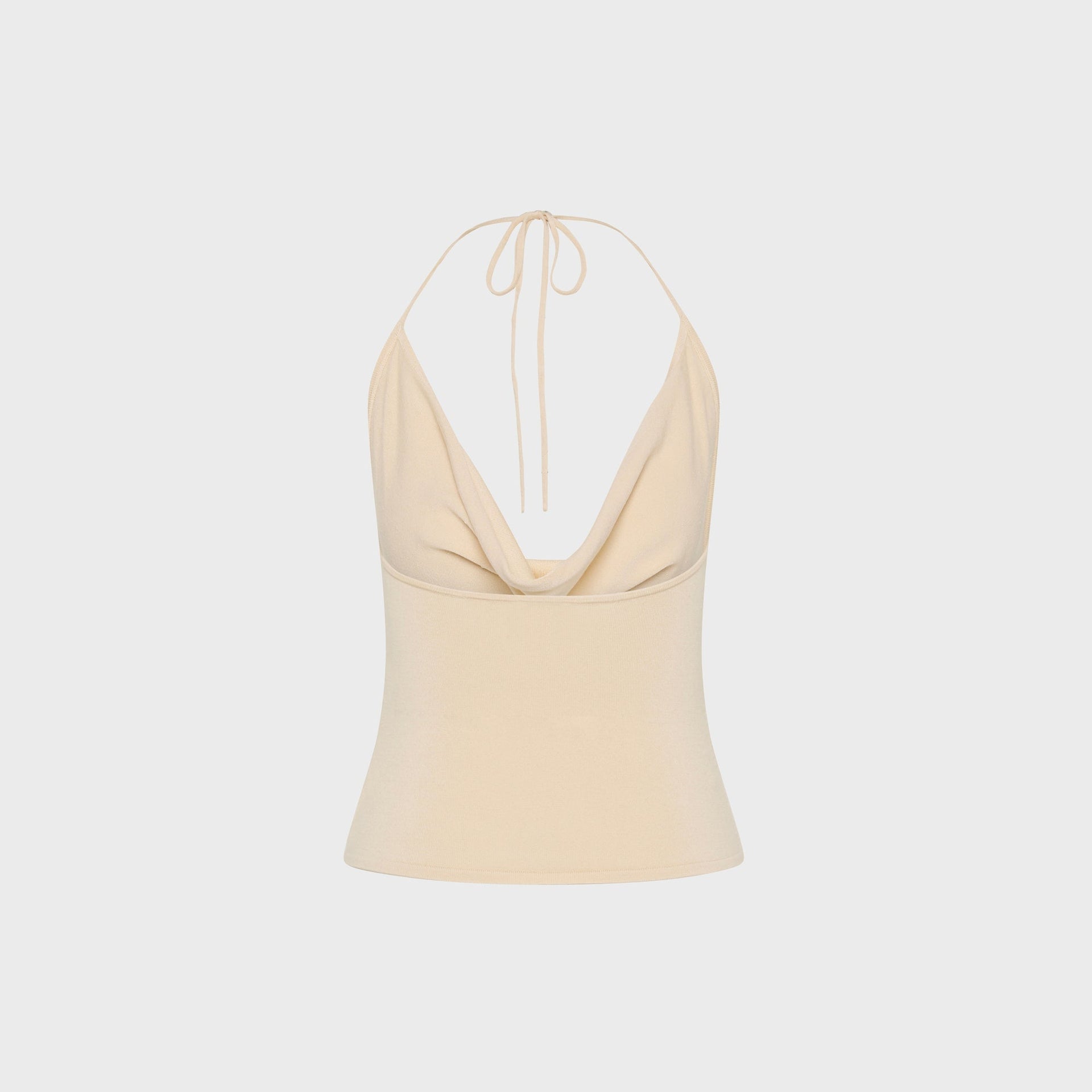 St. Agni Cowl Halter Knit Top - Shell
