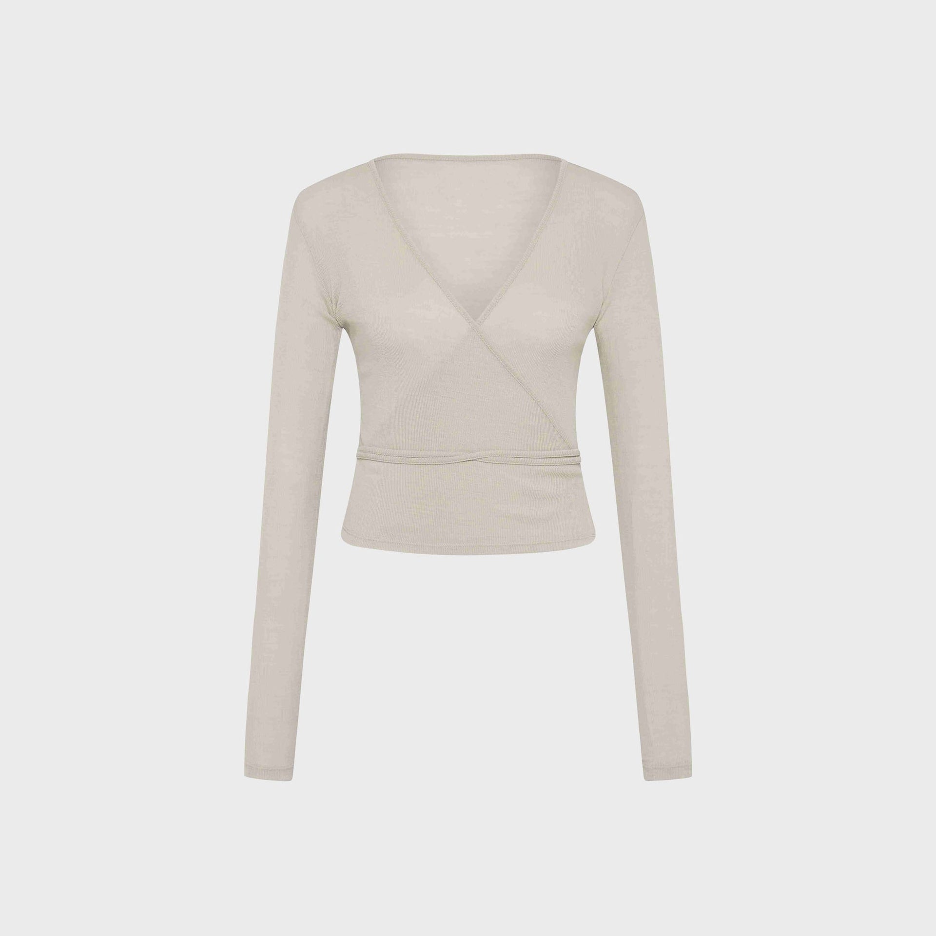 St. Agni Baby Wool Wrap Top - Soft Ash