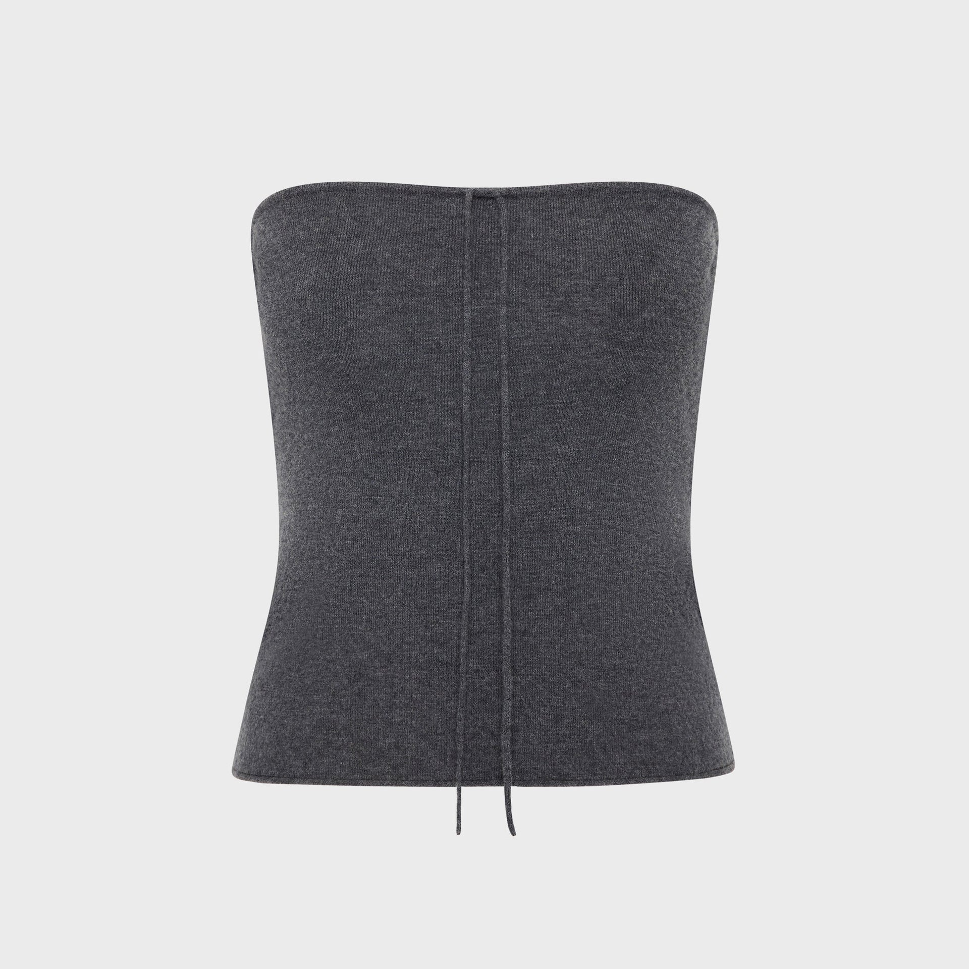St. Agni Wool Strapless Top - Iron Melange